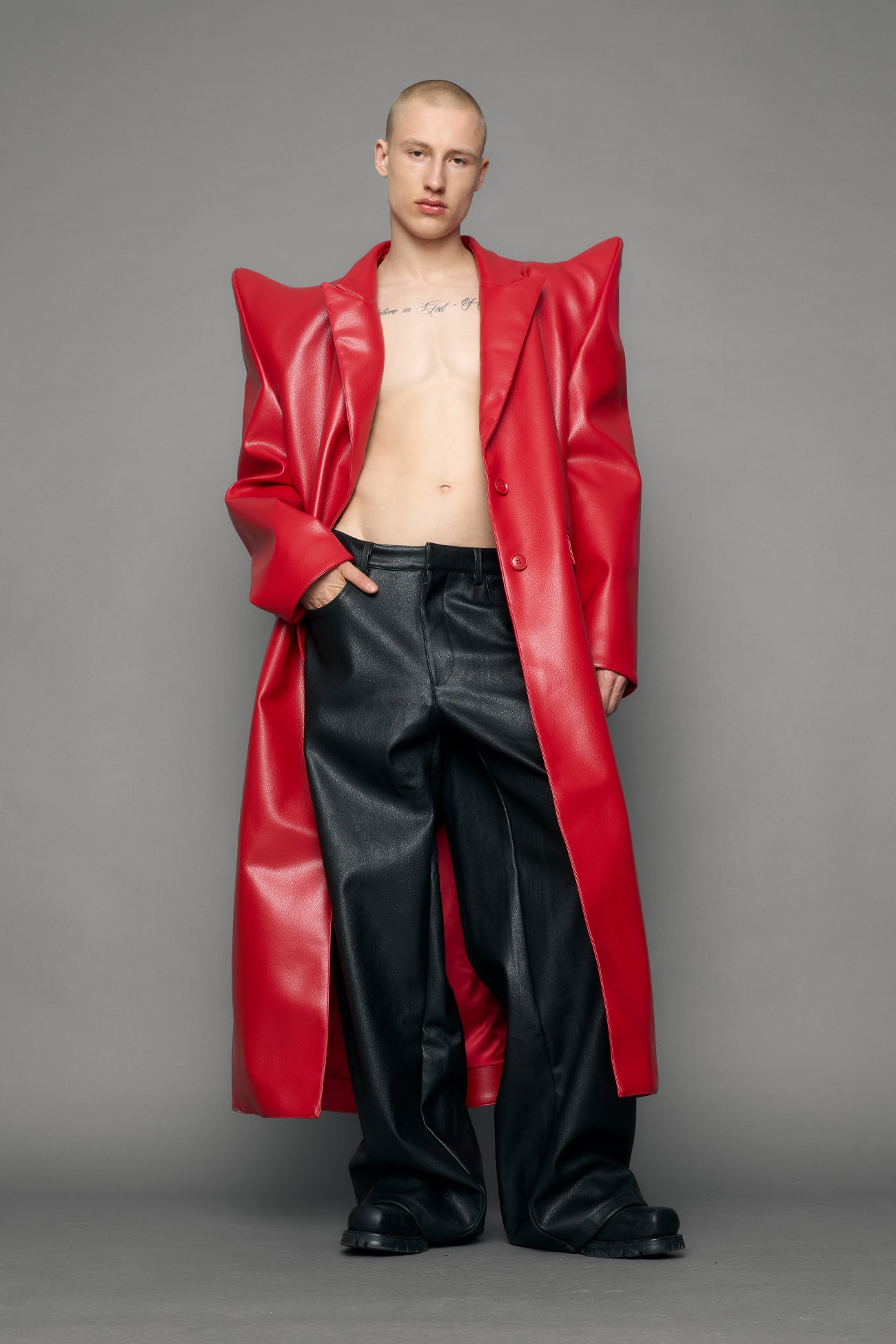 Doomsday Elongated Leather Coat — view 16