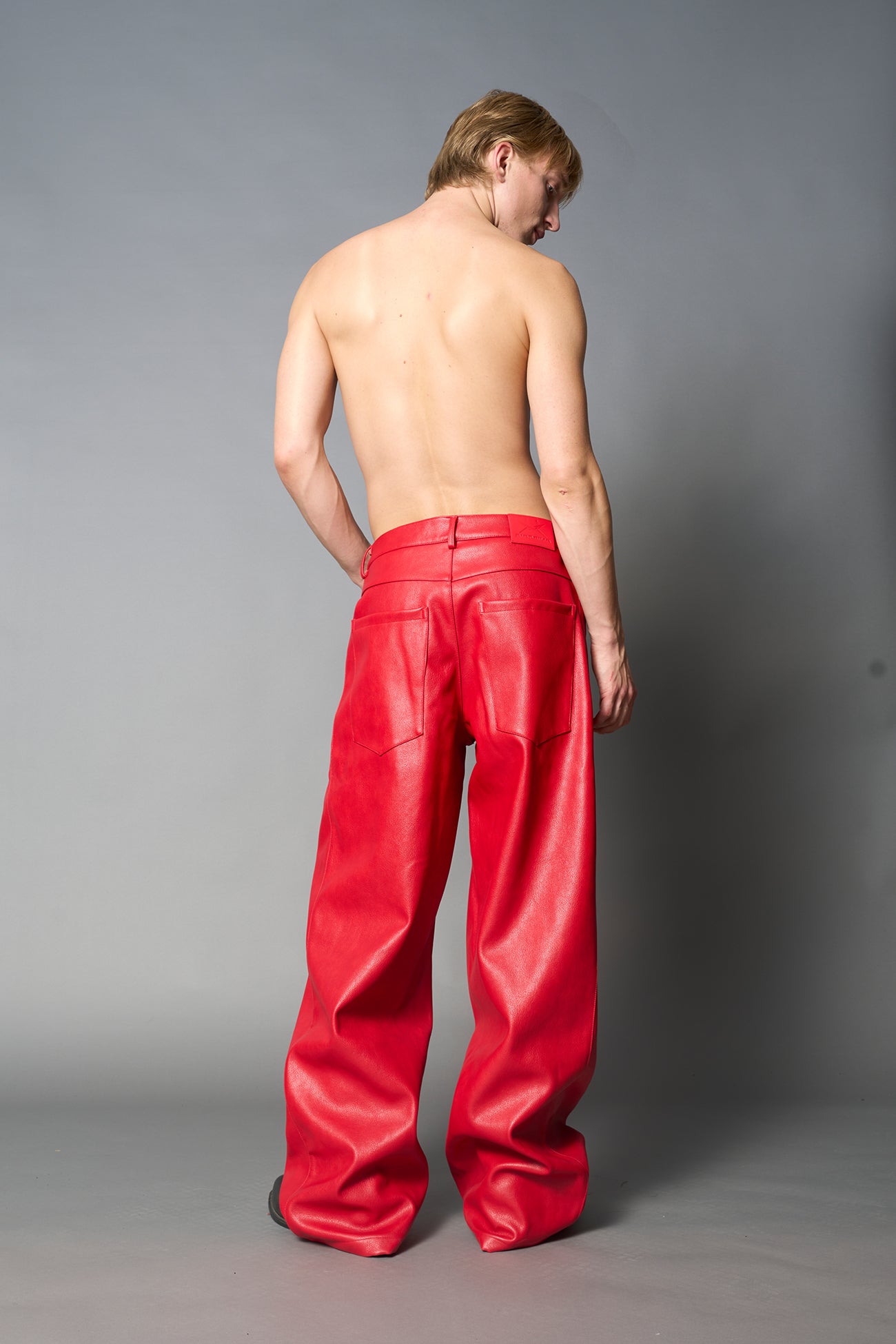 Leather Baggy Suiting Pants — view 8