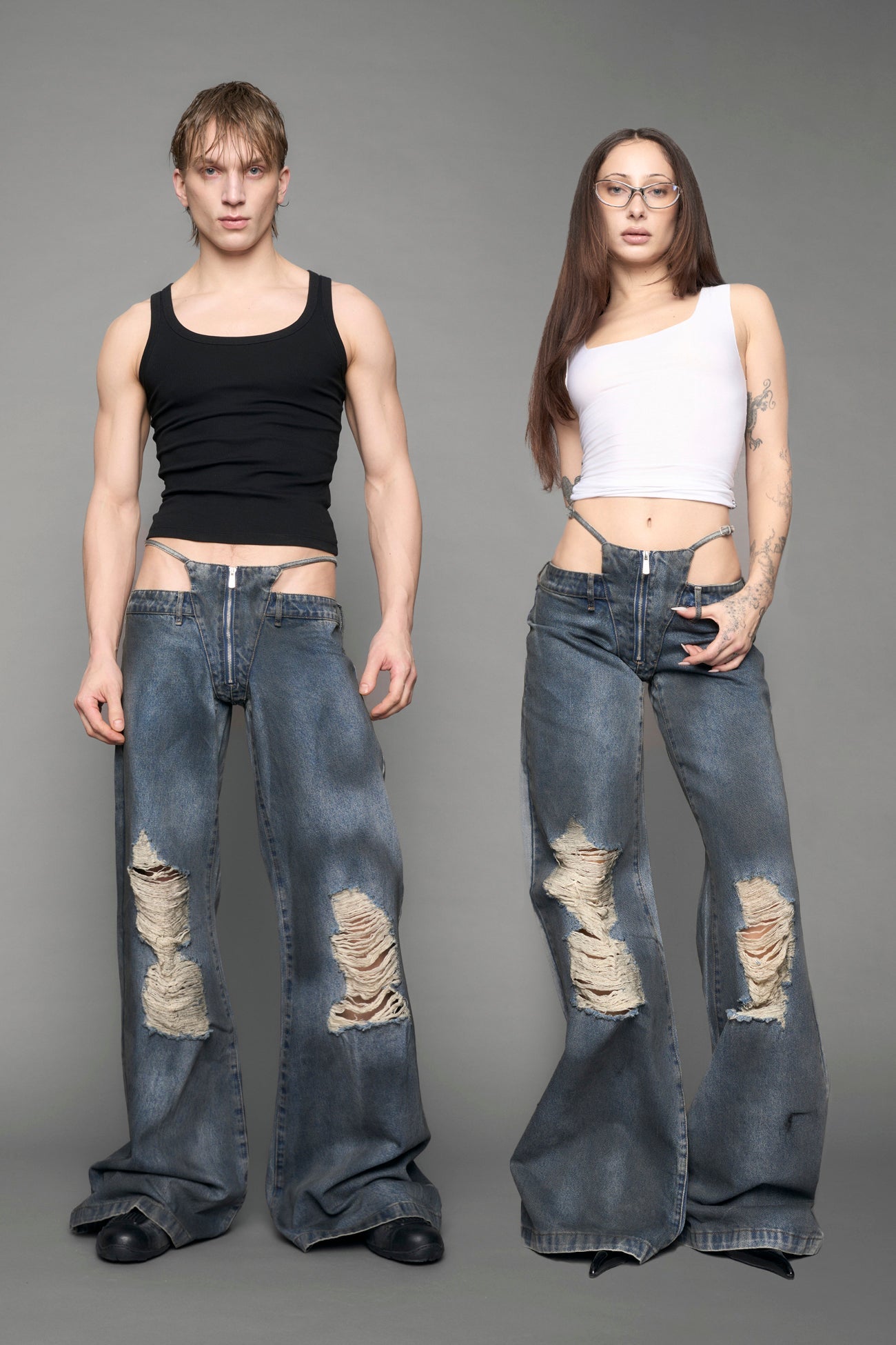 Denim Thong Pants — view 1