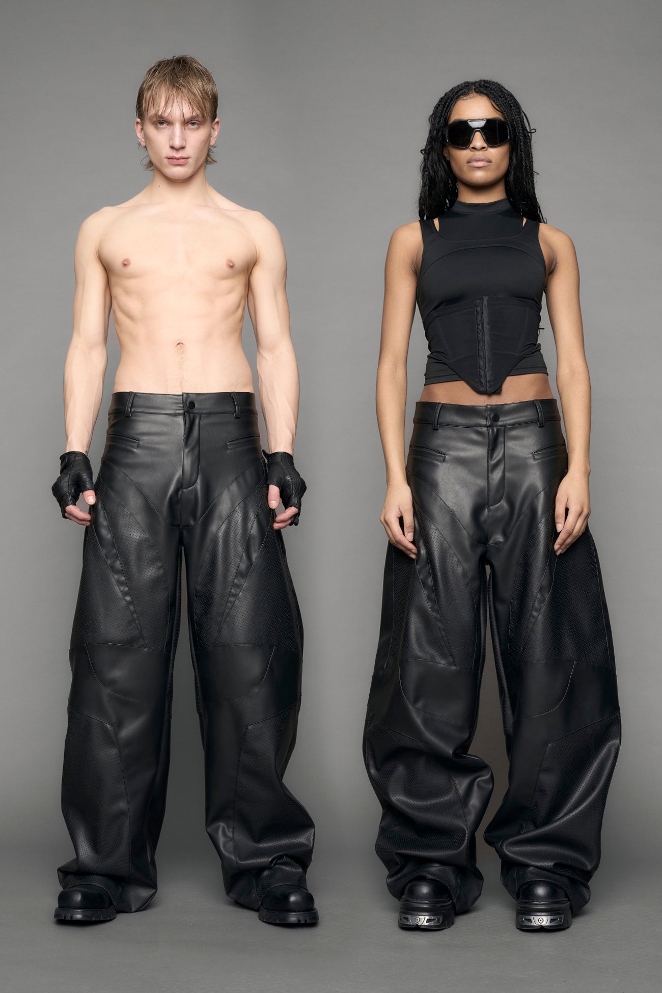 Moto Leather Baggy Pants — view 1