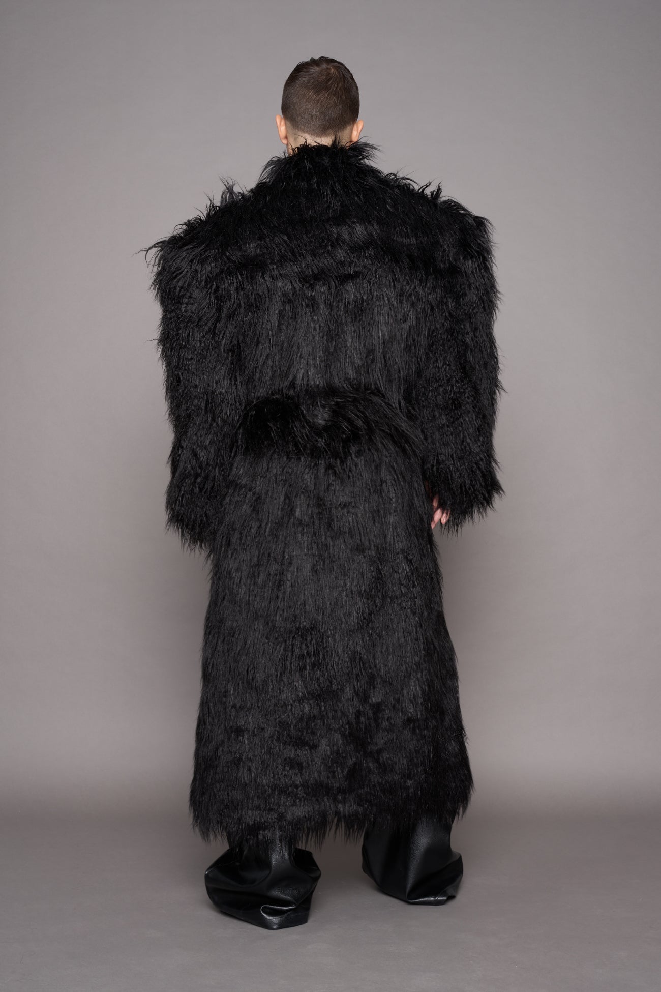 Midnight Faux Fur Coat Black — view 8