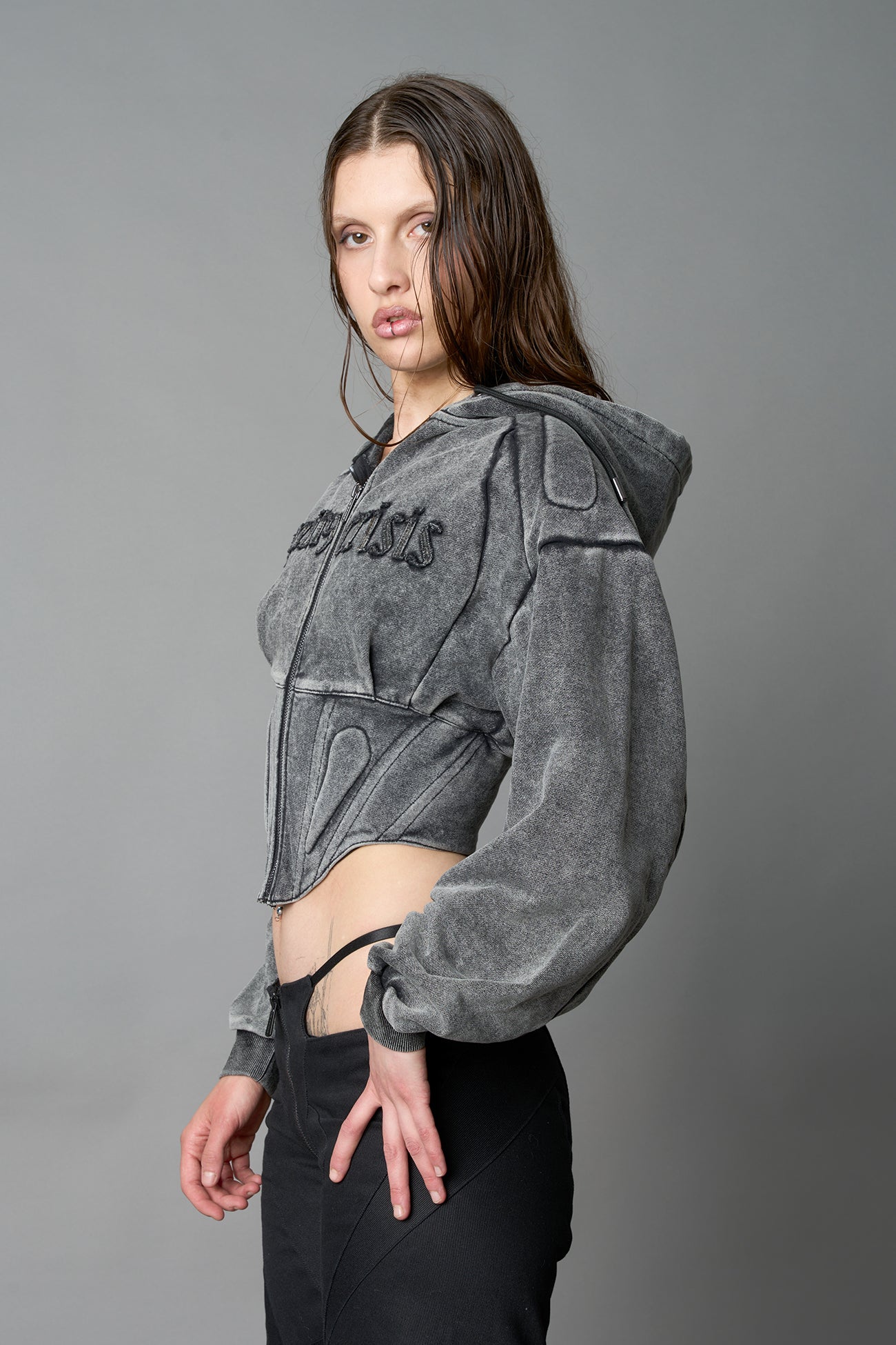 Sweat Corset Zip Hoodie — view 2