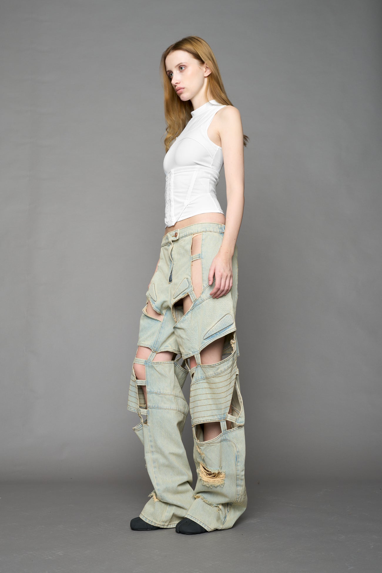 Moto Denim Floating Pants — view 32