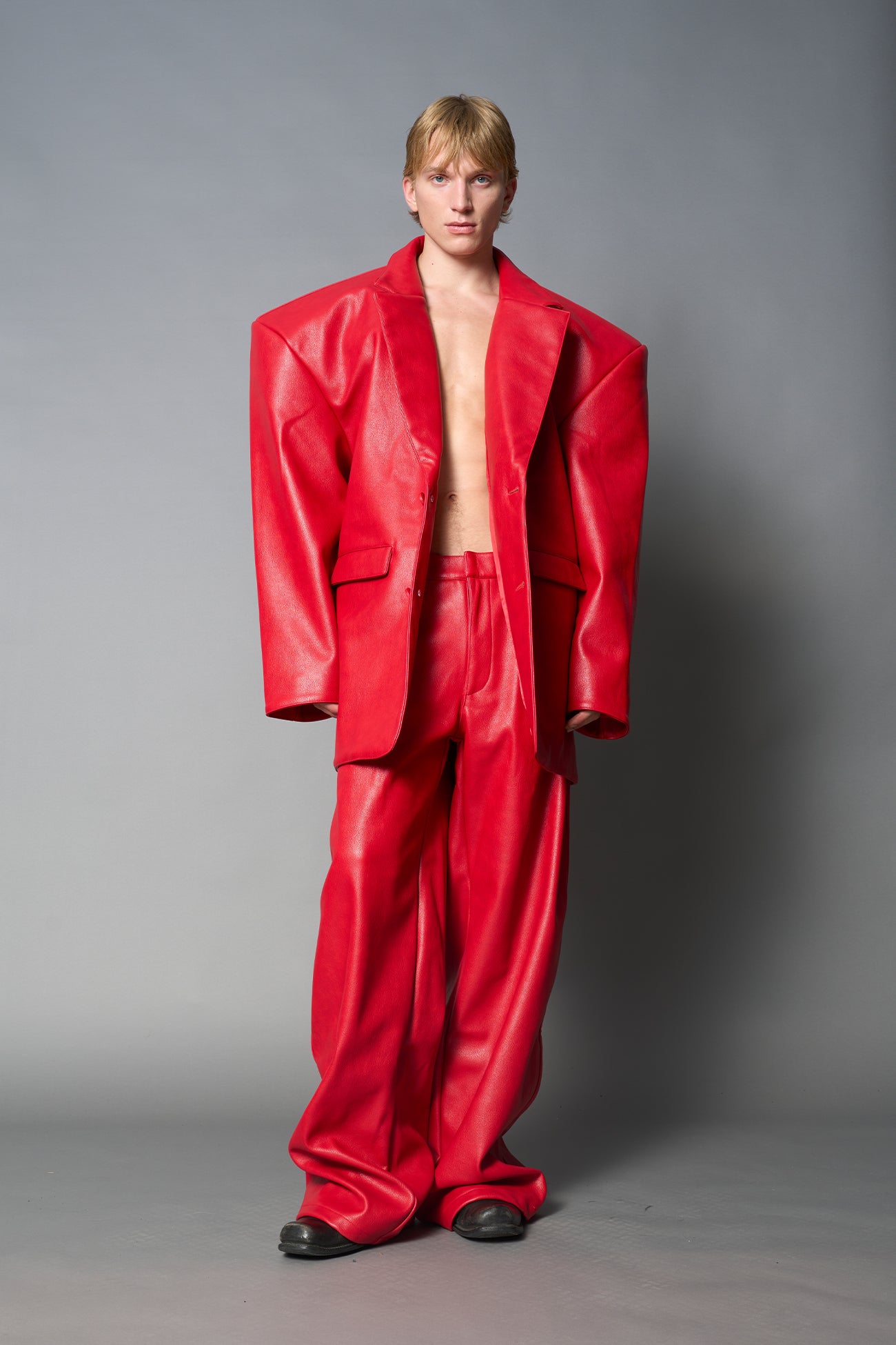 Leather Oversize Blazer — view 16