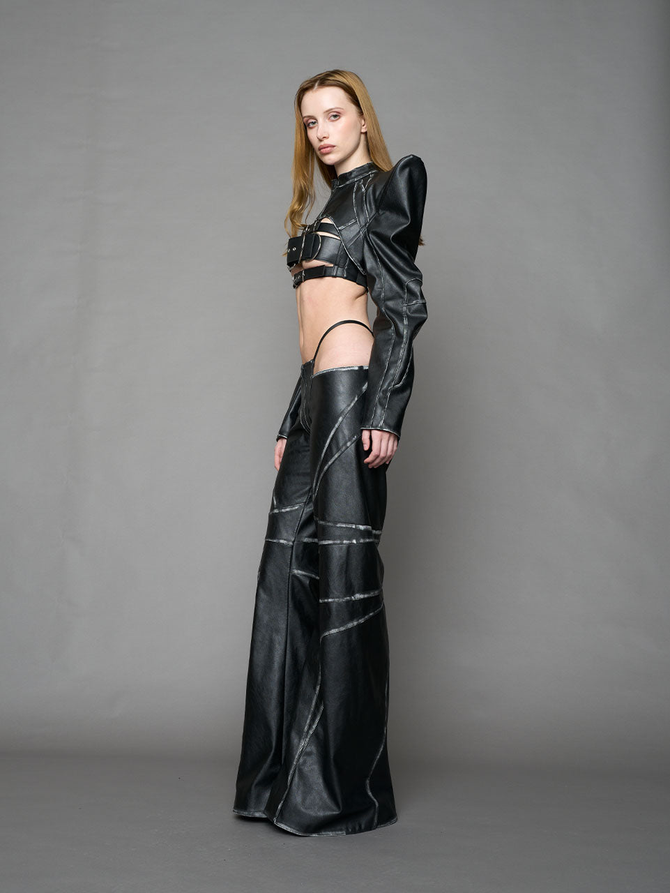 Spike Moto Bolero Jacket Black Washed — view 2