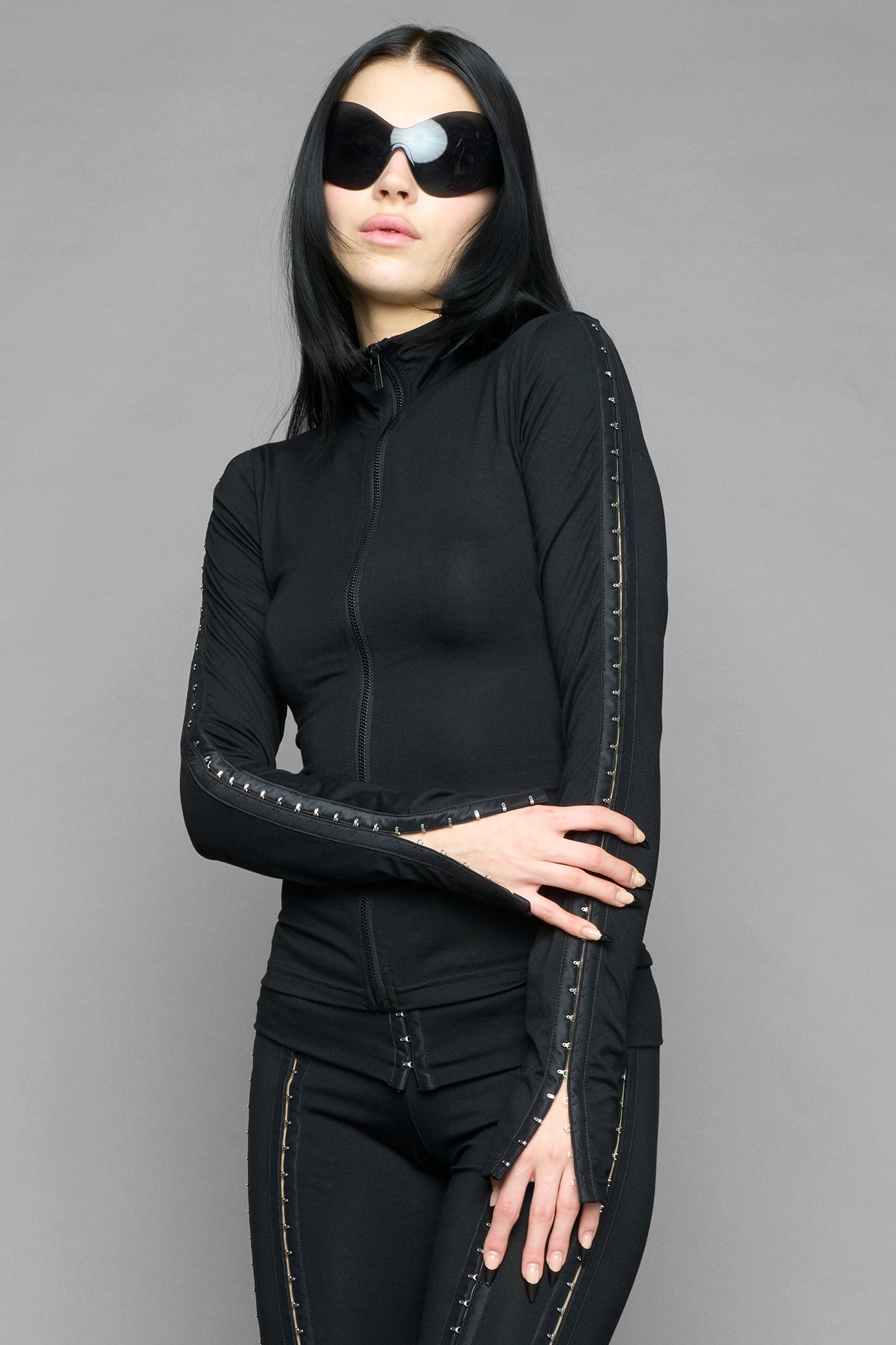 darling hook tape zip up jacket — view 1