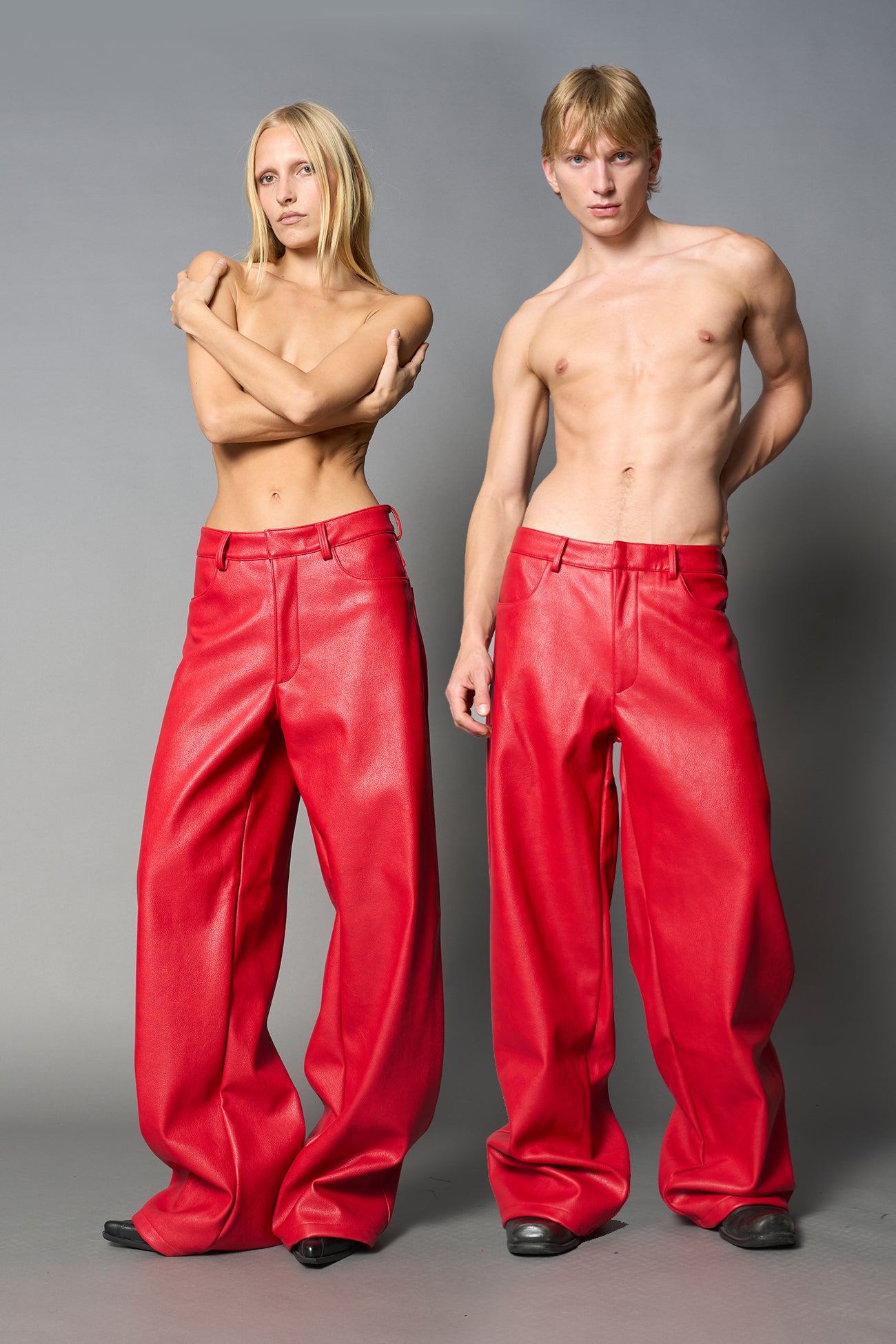 Leather Baggy Suiting Pants — view 9