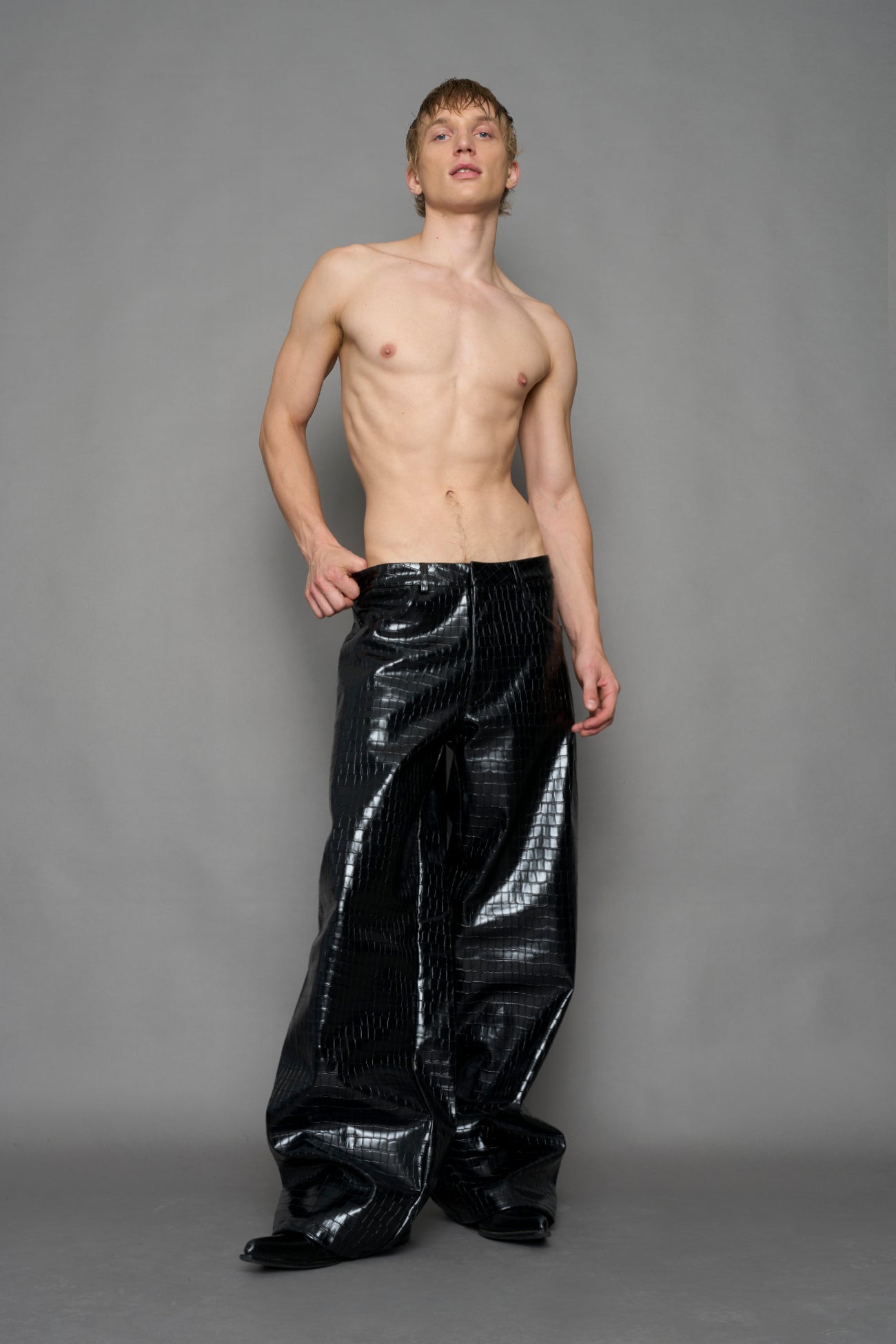 Leather Baggy Suiting Pants — view 5