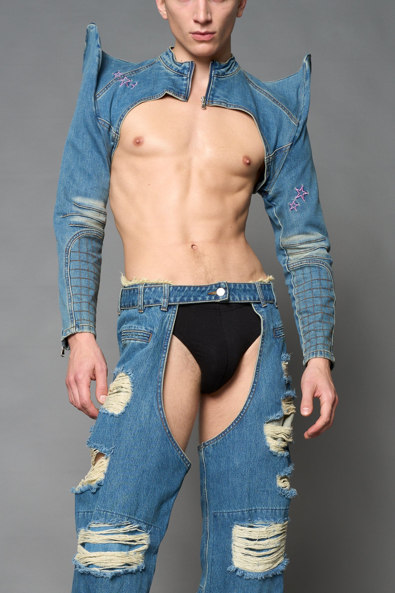 Spike Denim Bolero Jacket — view 4