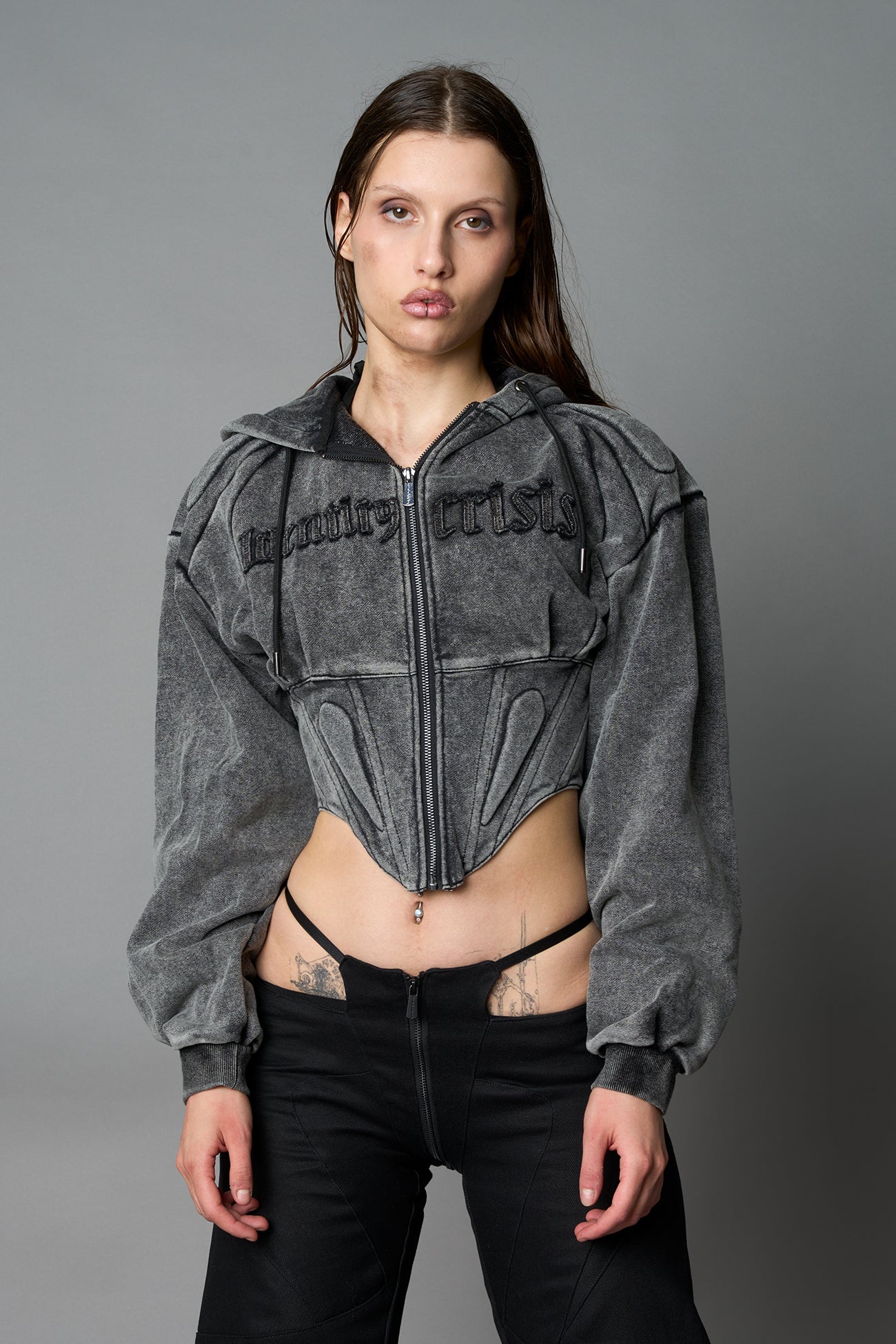 Sweat Corset Zip Hoodie — view 7