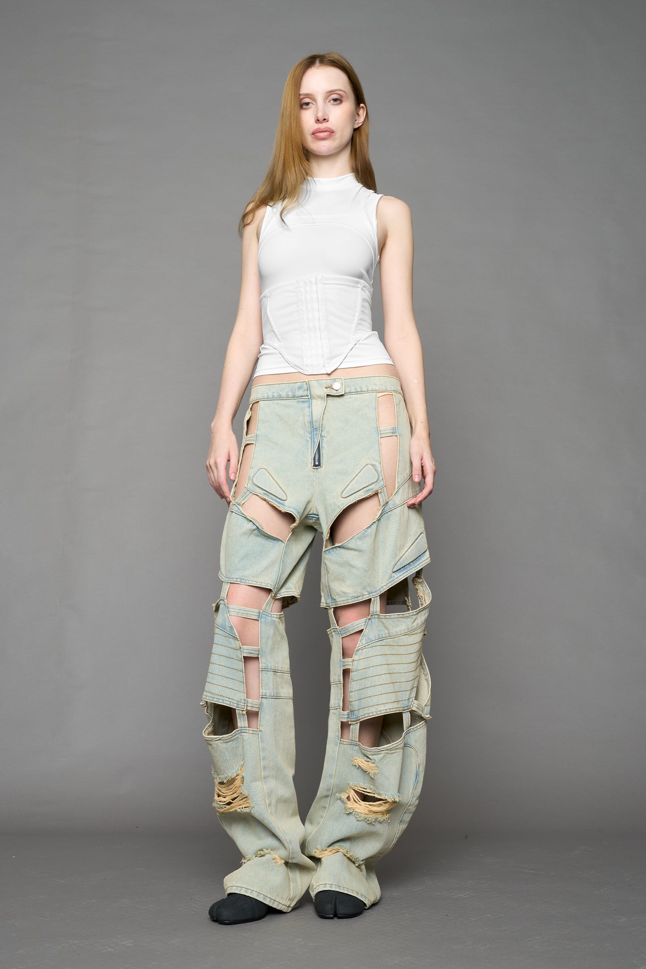 Moto Denim Floating Pants — view 2