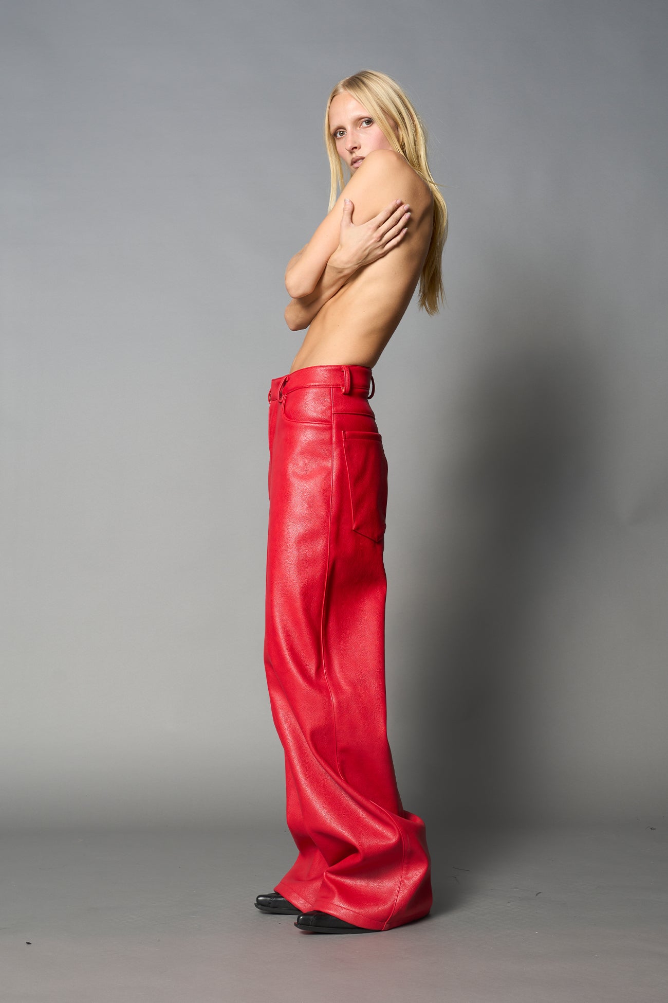 Leather Baggy Suiting Pants — view 17