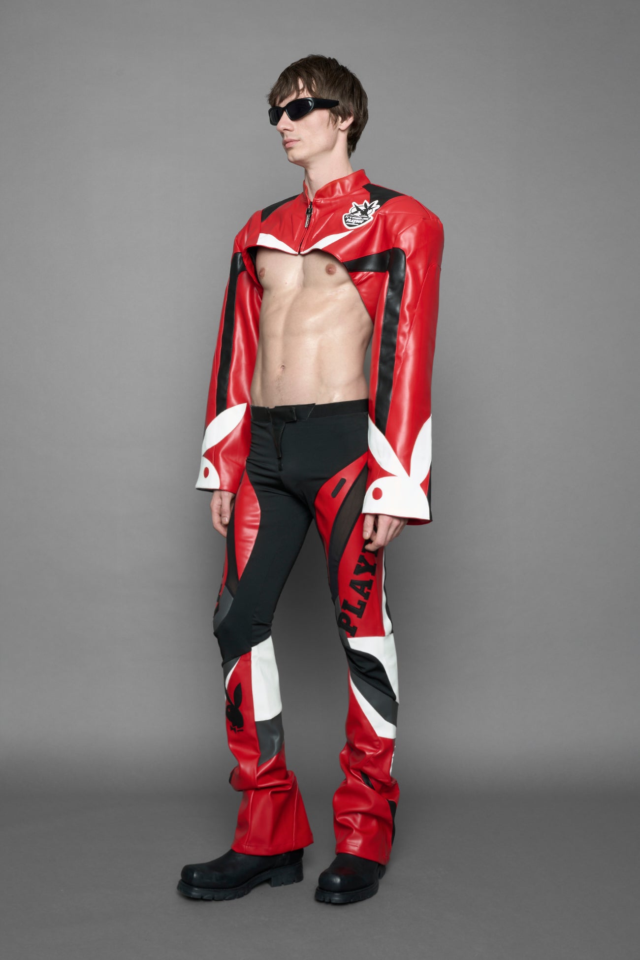 Playboy Moto Bolero Jacket Black Red — view 7