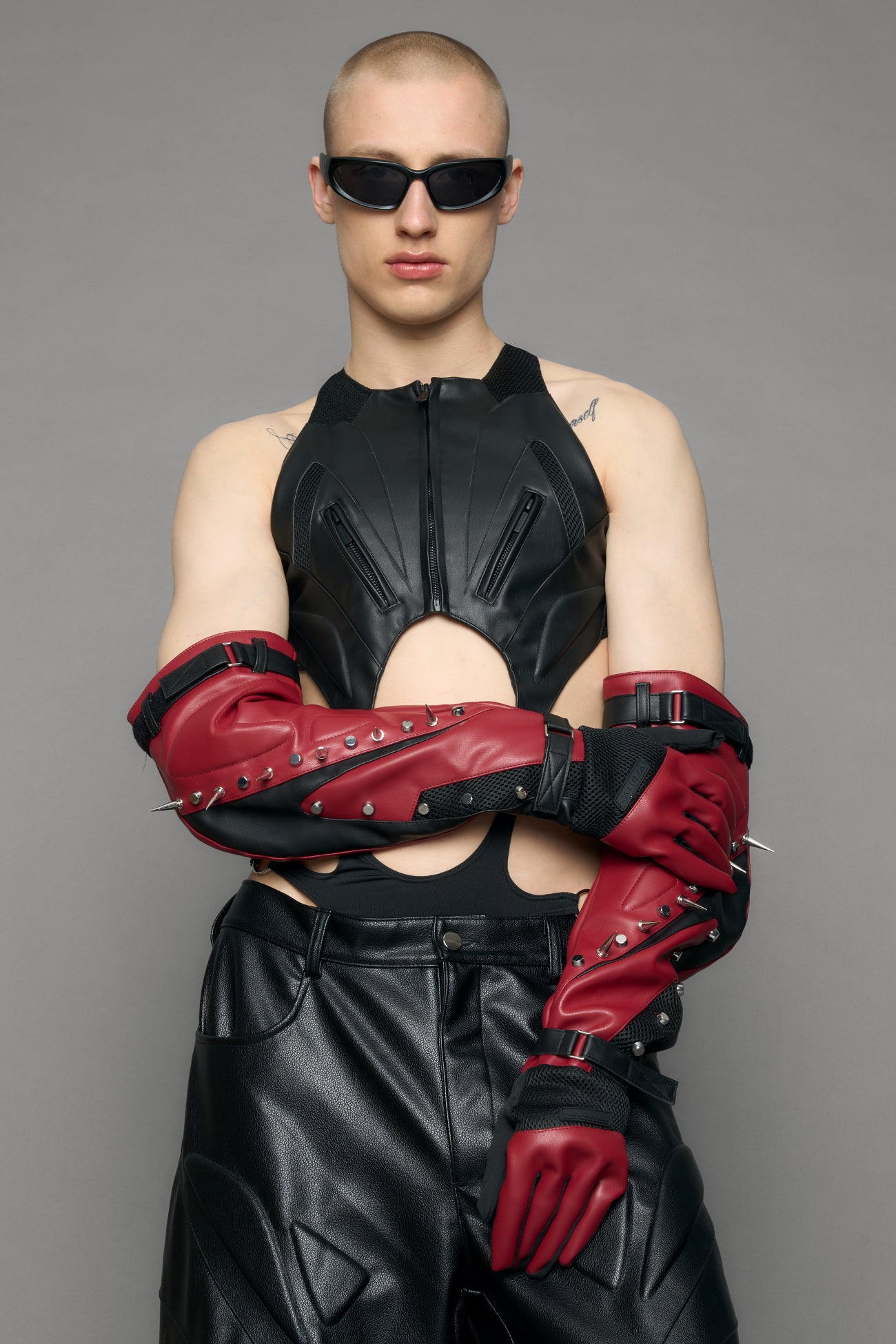 Studded Octane Moto Gloves — view 5