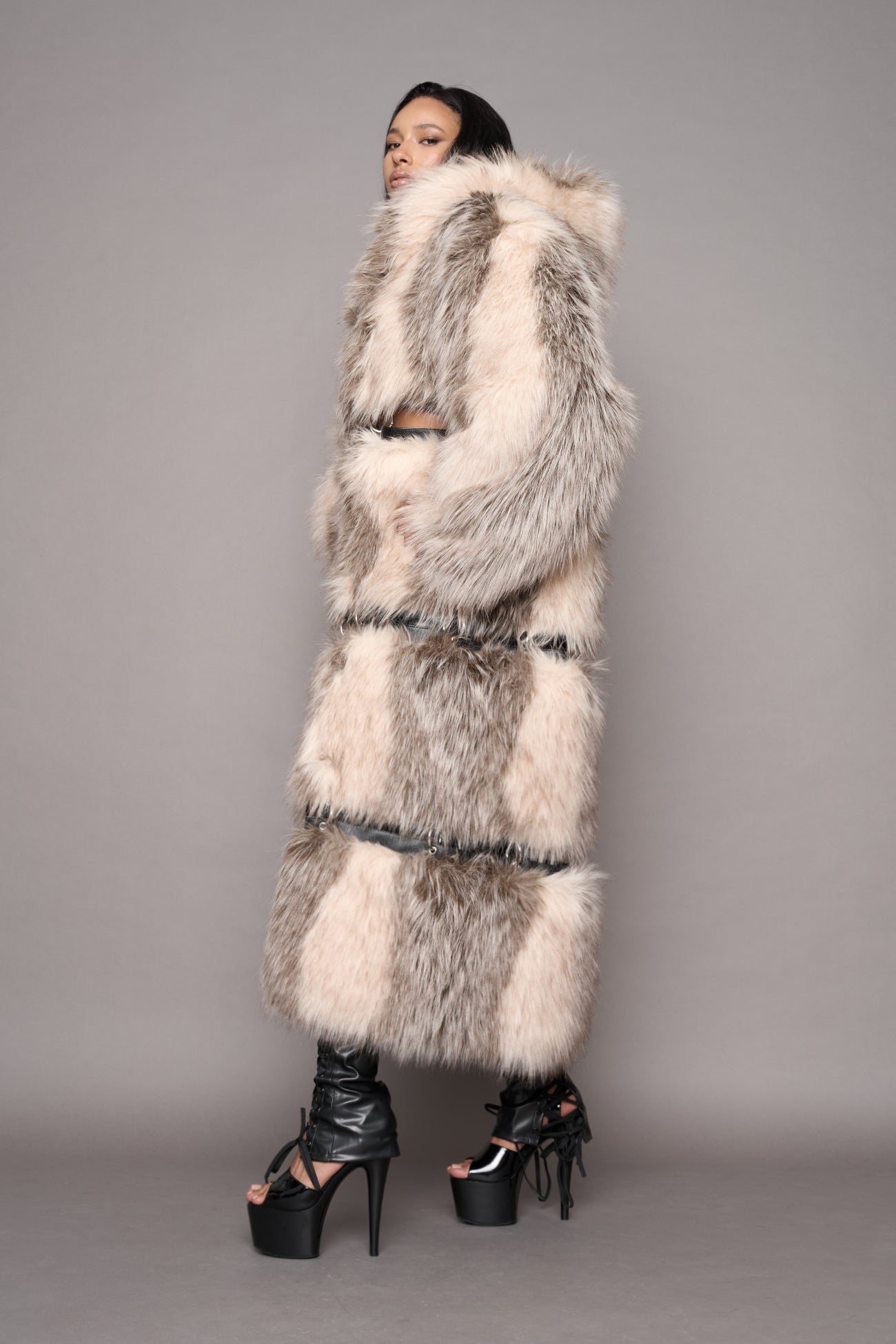 Vip Detachable Faux Fur Coat Dune — view 4