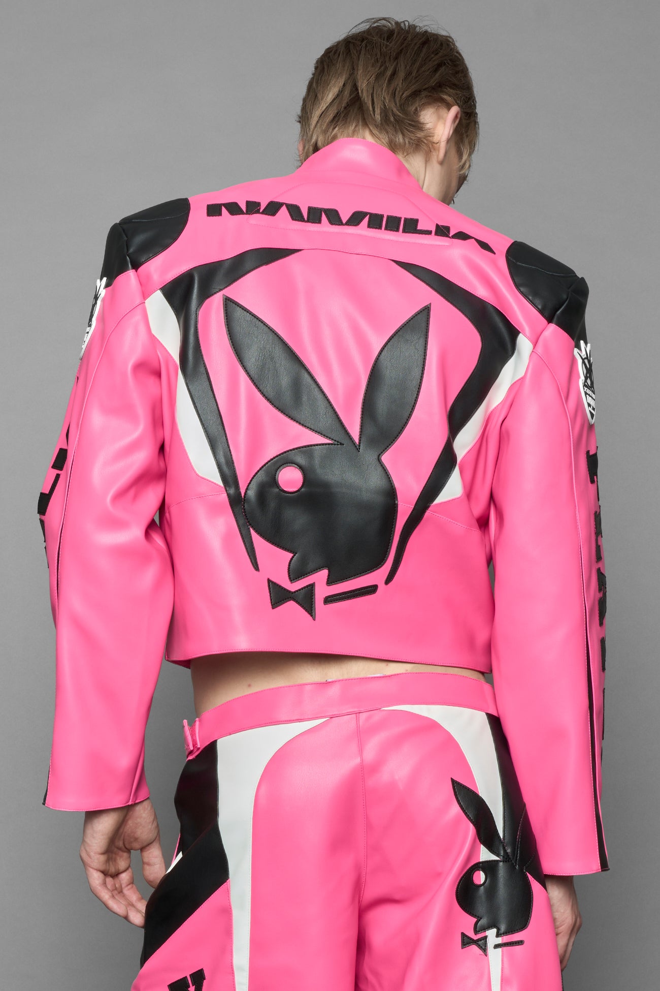 Playboy Moto Jacket Pink Black — view 11
