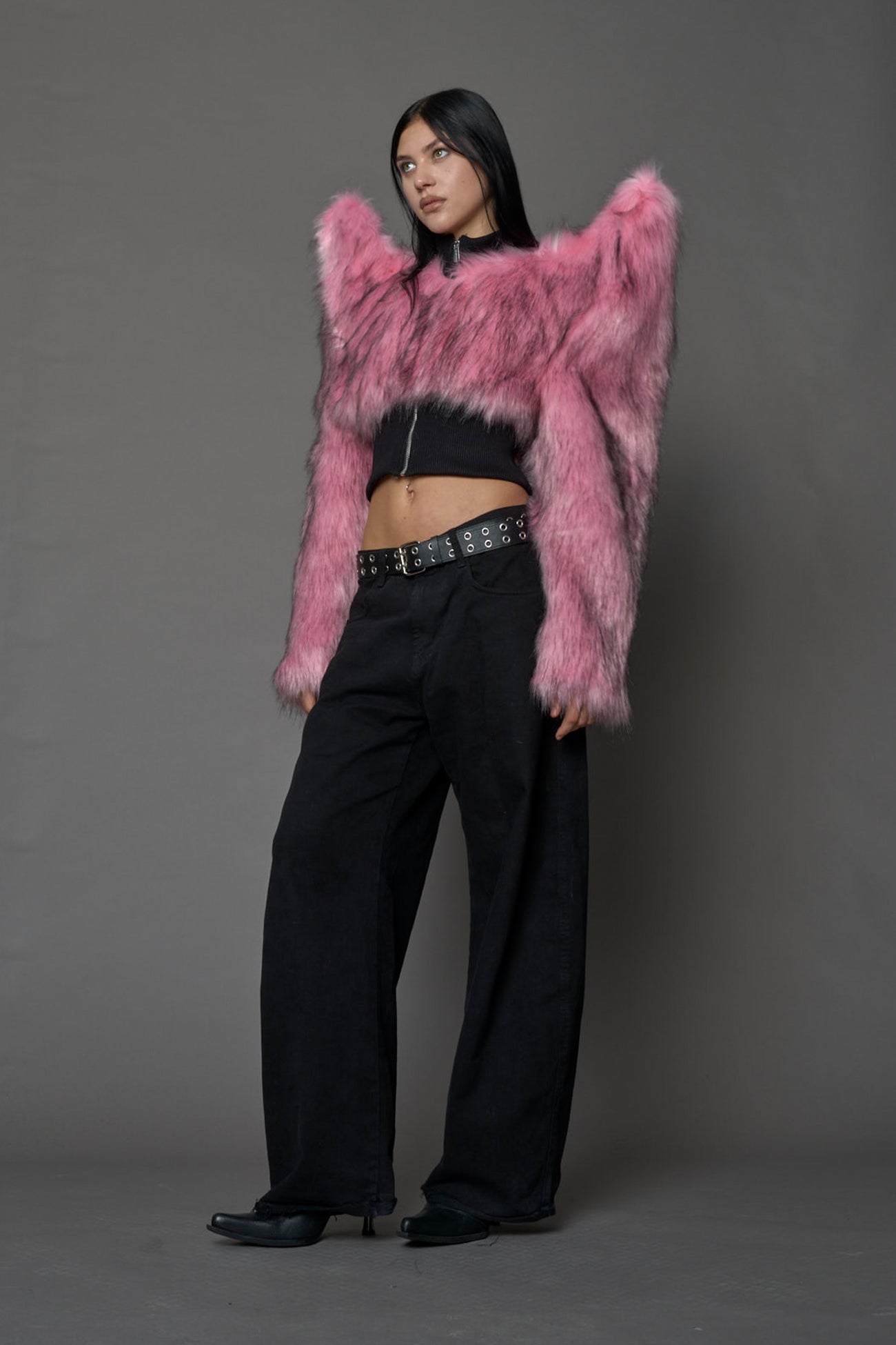 Doomsday Crop Faux Fur Jacket — view 9