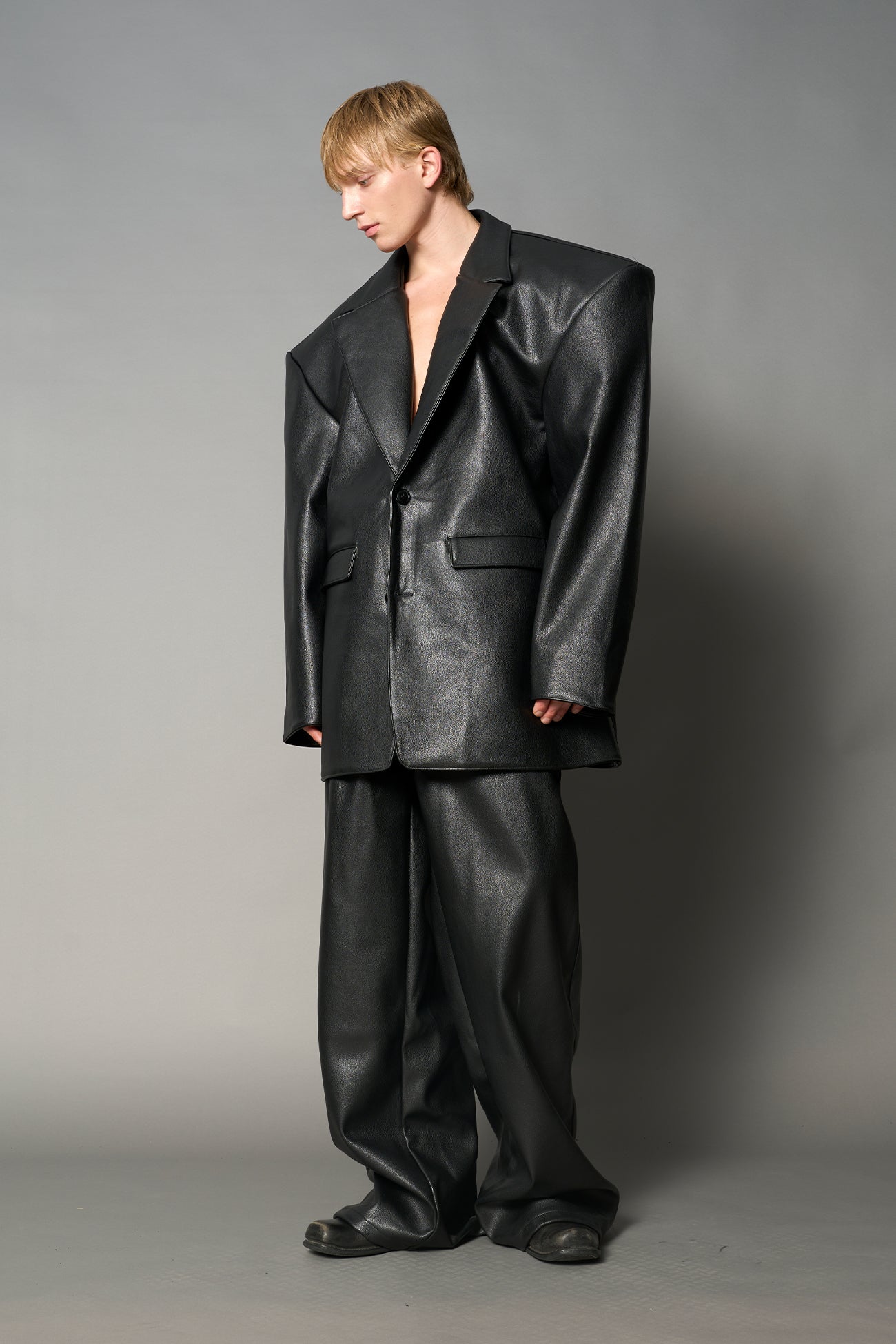 Leather Oversize Blazer — view 8