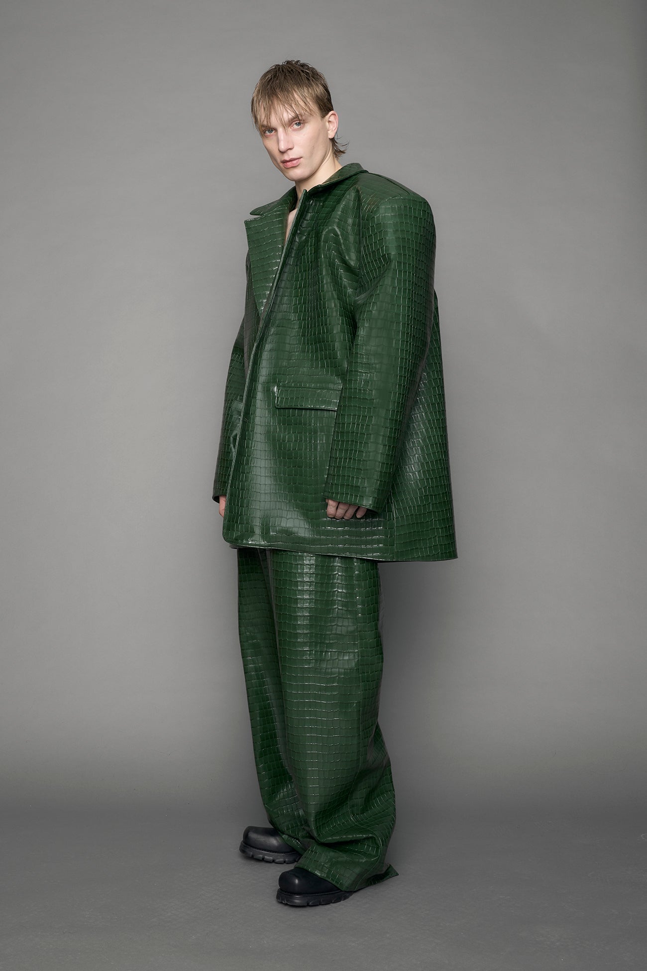 Leather Oversize Blazer — view 8