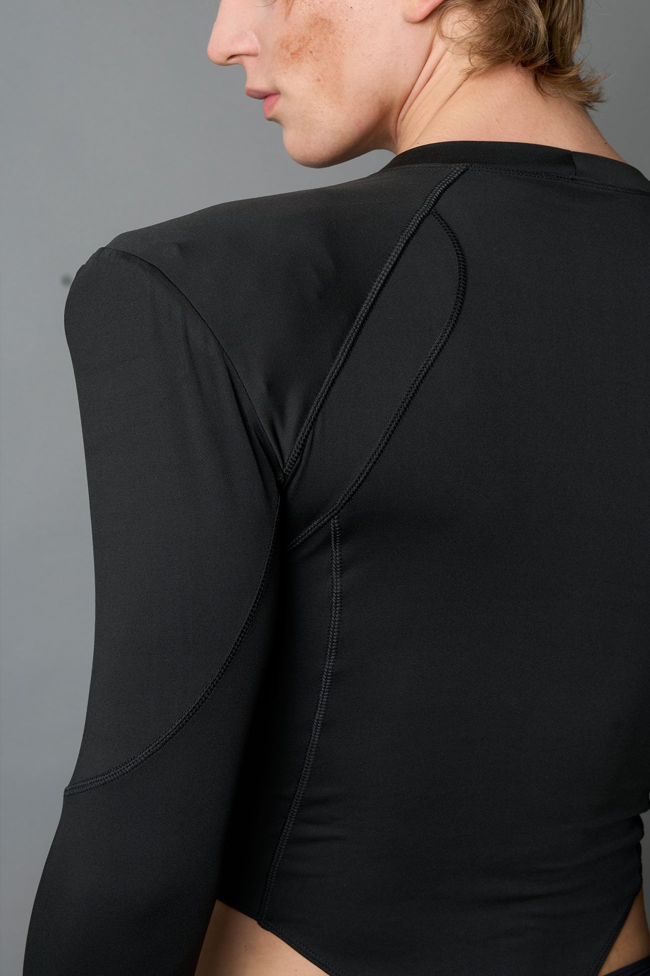 Power Shoulder Bodysuit - Pouch Panty detail