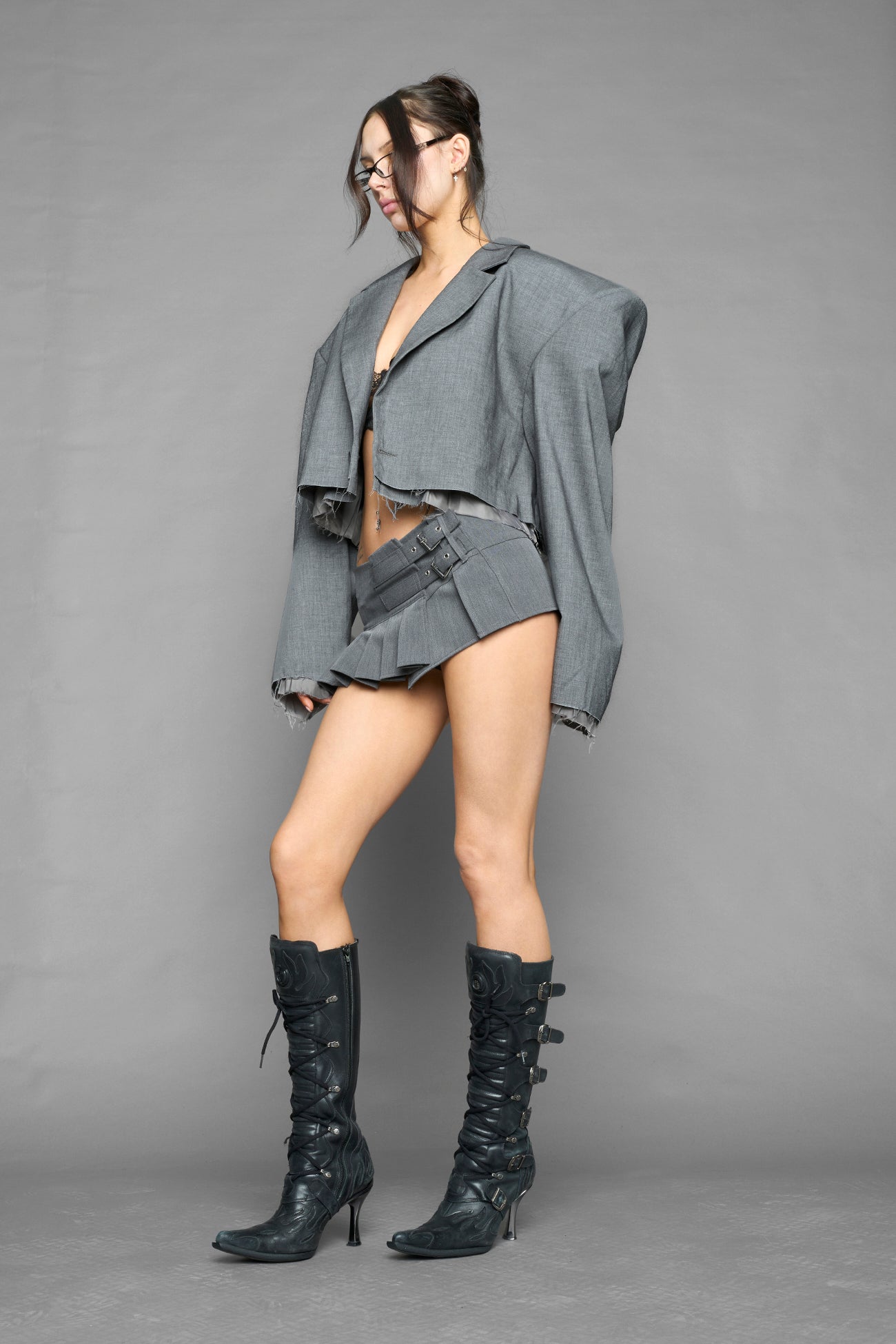 micro pleated suiting skirt — view 10