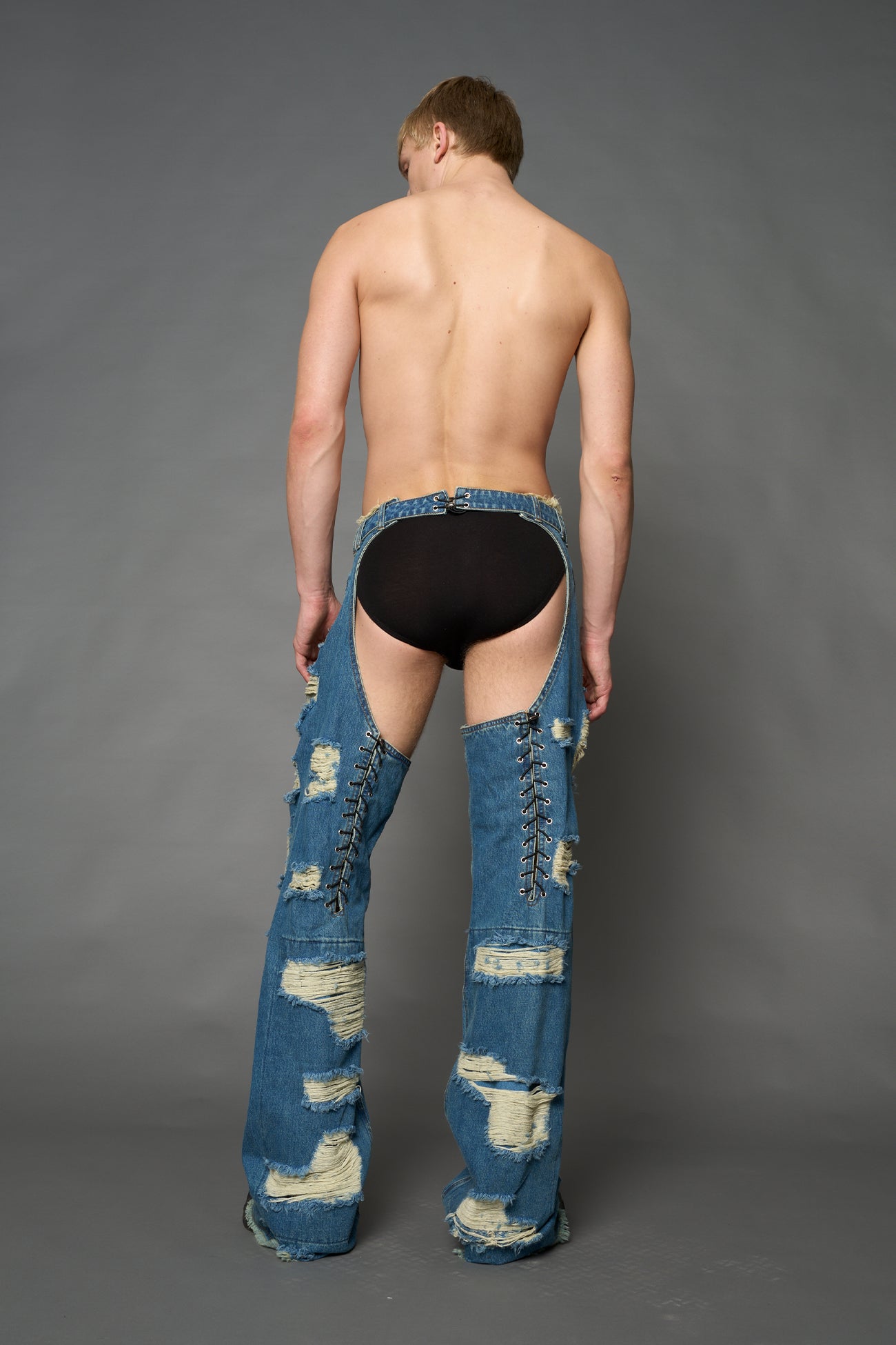 Denim Shredded Chaps — view 8