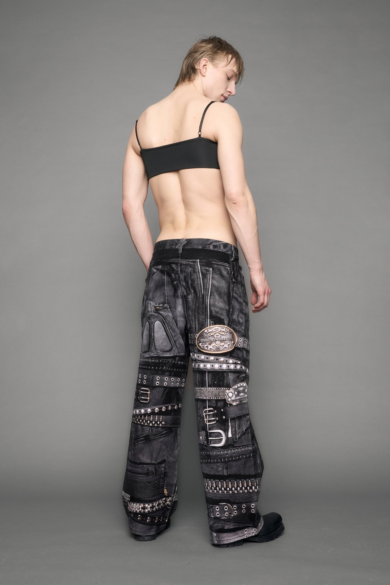 Printed Moto Baggy Pants — view 7