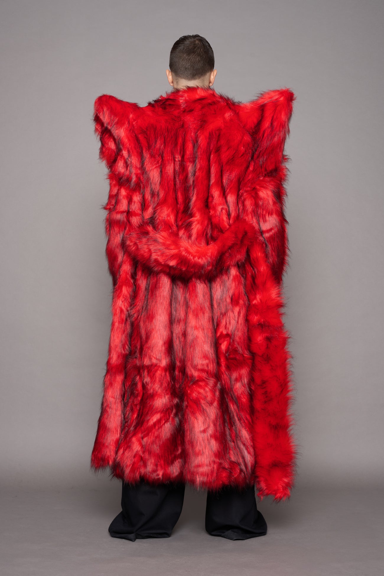 Doomsday Faux Fur Coat Red — view 9