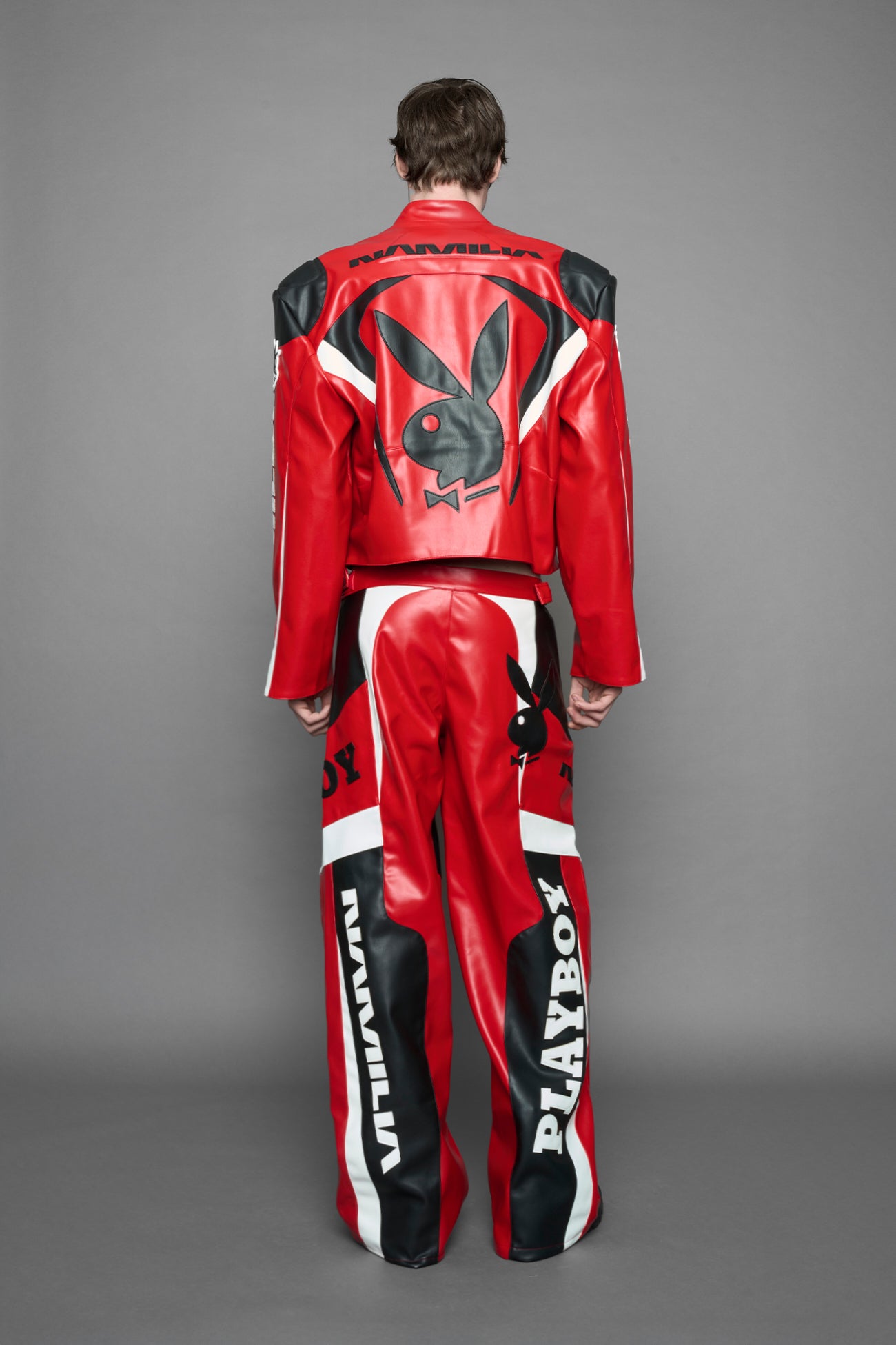 Playboy Moto Pants Red Black — view 8