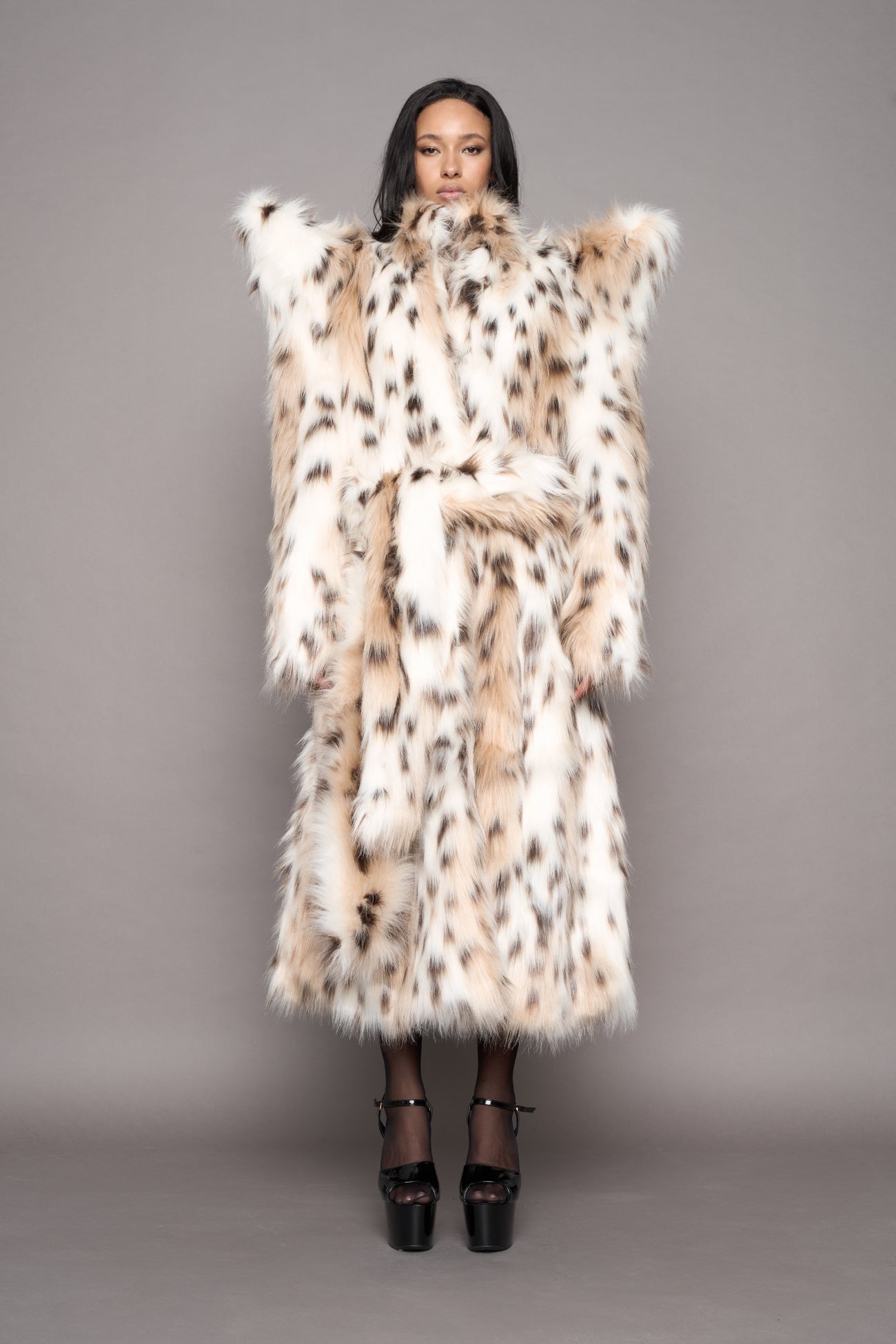 Doomsday Faux Fur Coat Snow Lynx — view 2