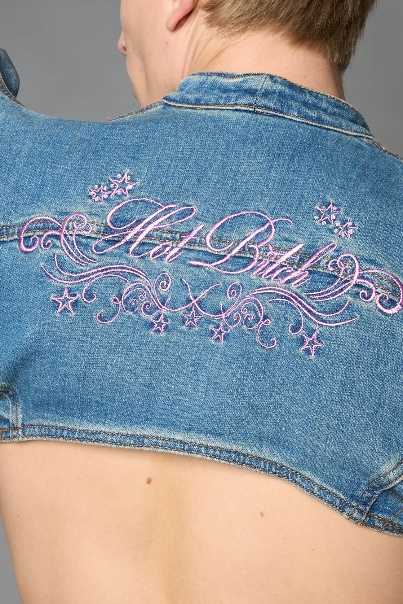 Spike Denim Bolero Jacket — view 11