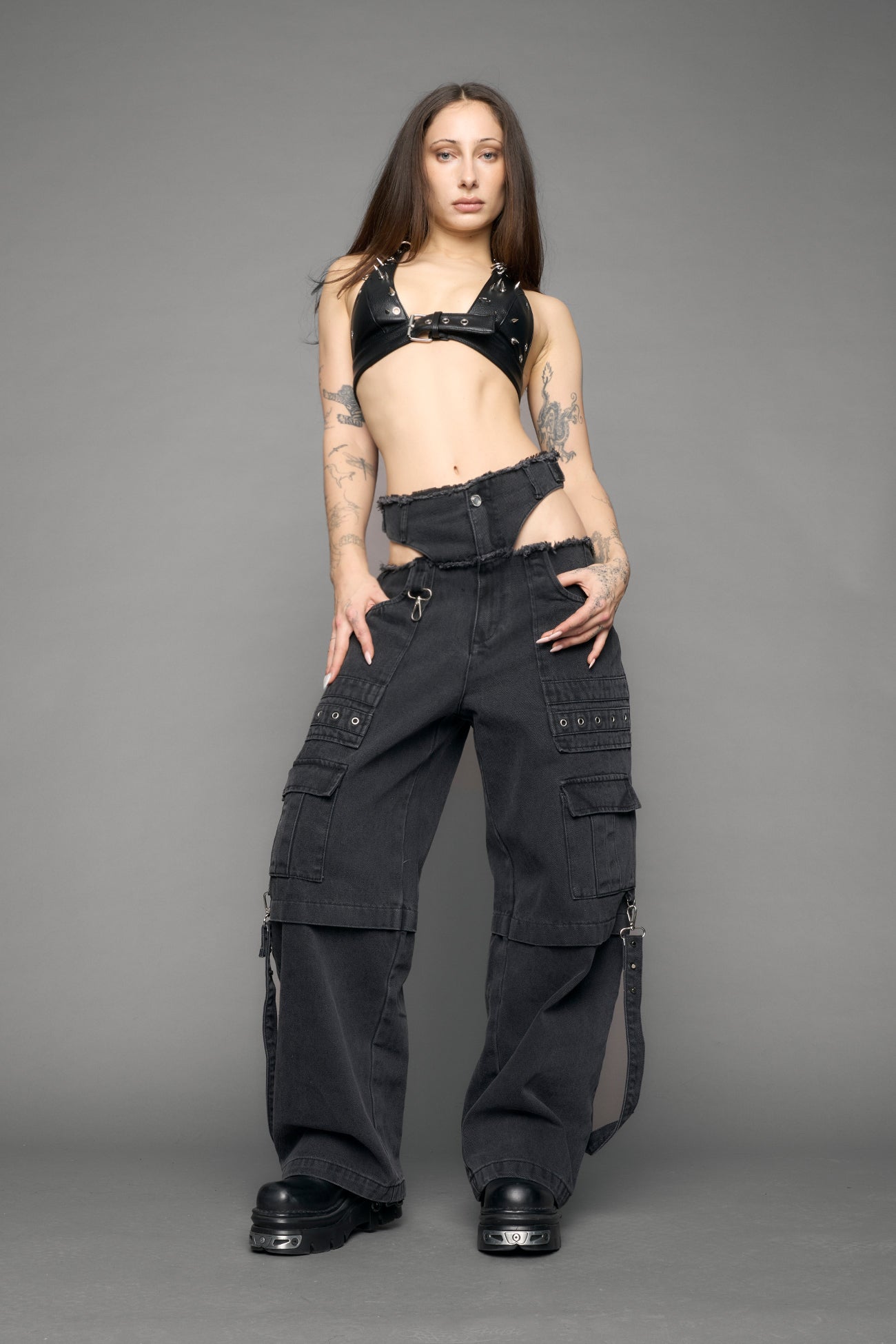 Cargo Denim Panty Trousers — view 2