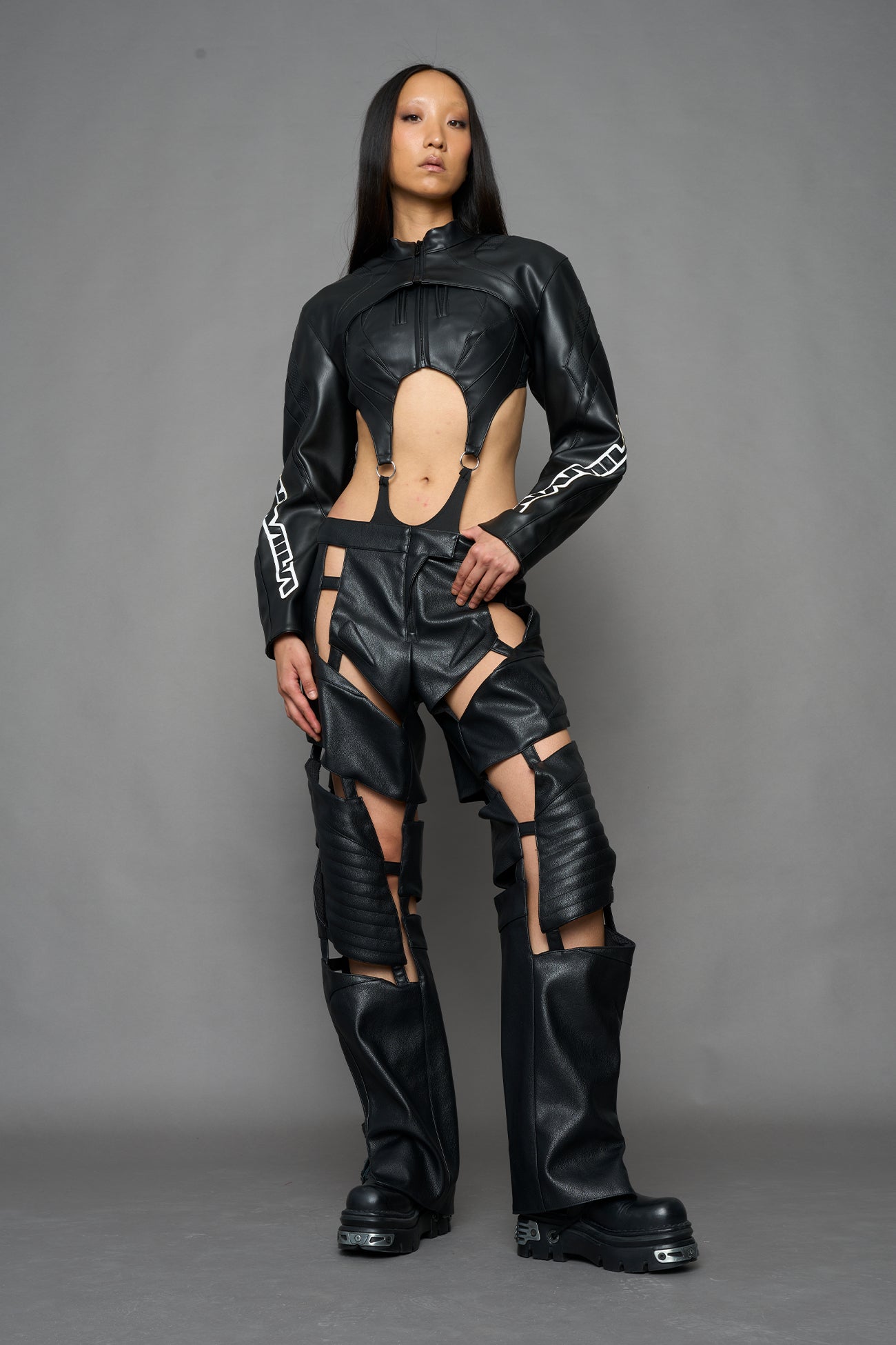XTC Leather Choker Jacket — view 3