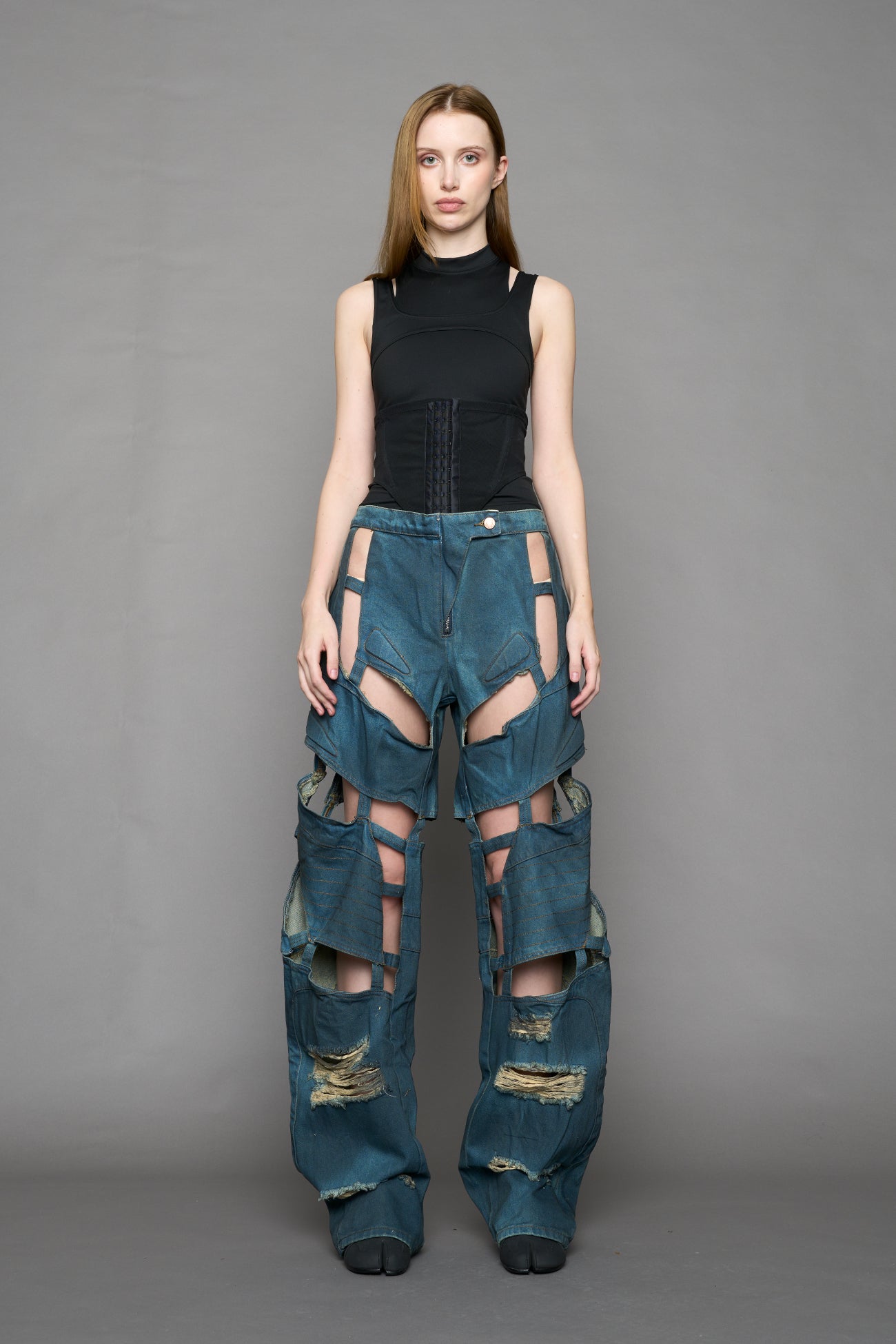 Moto Denim Floating Pants — view 2