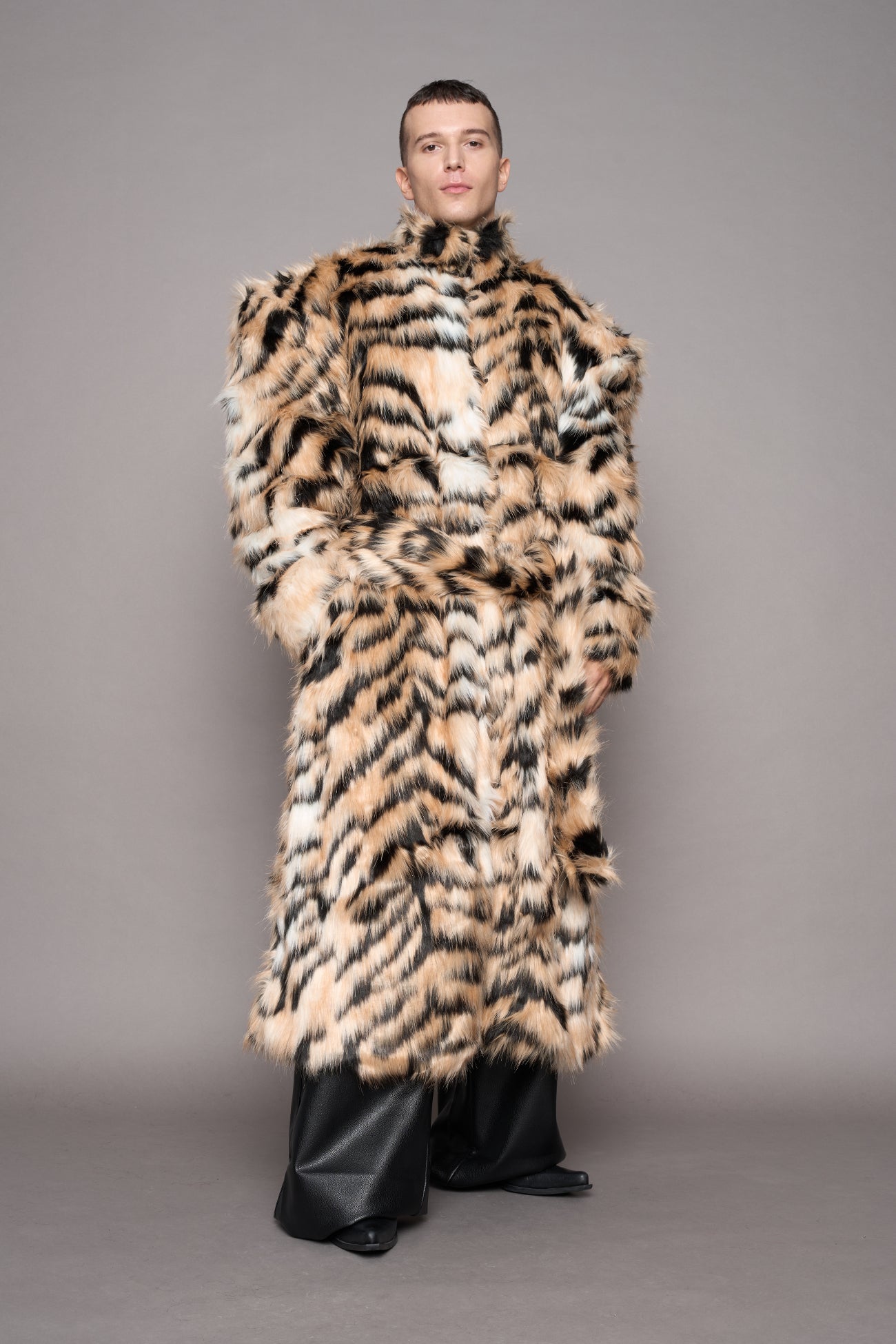 Midnight Faux Fur Coat Tiger — view 8