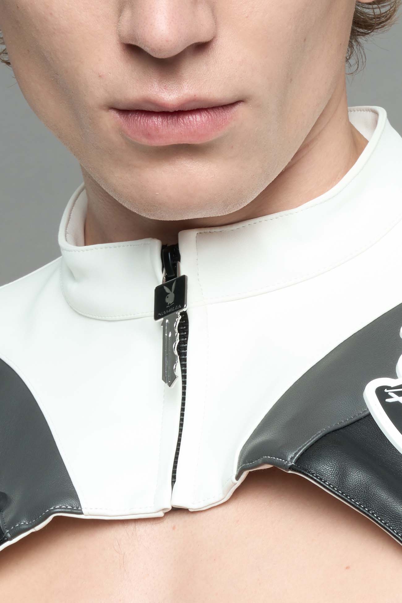 Playboy Spike Shoulder Bolero White Black — view 11