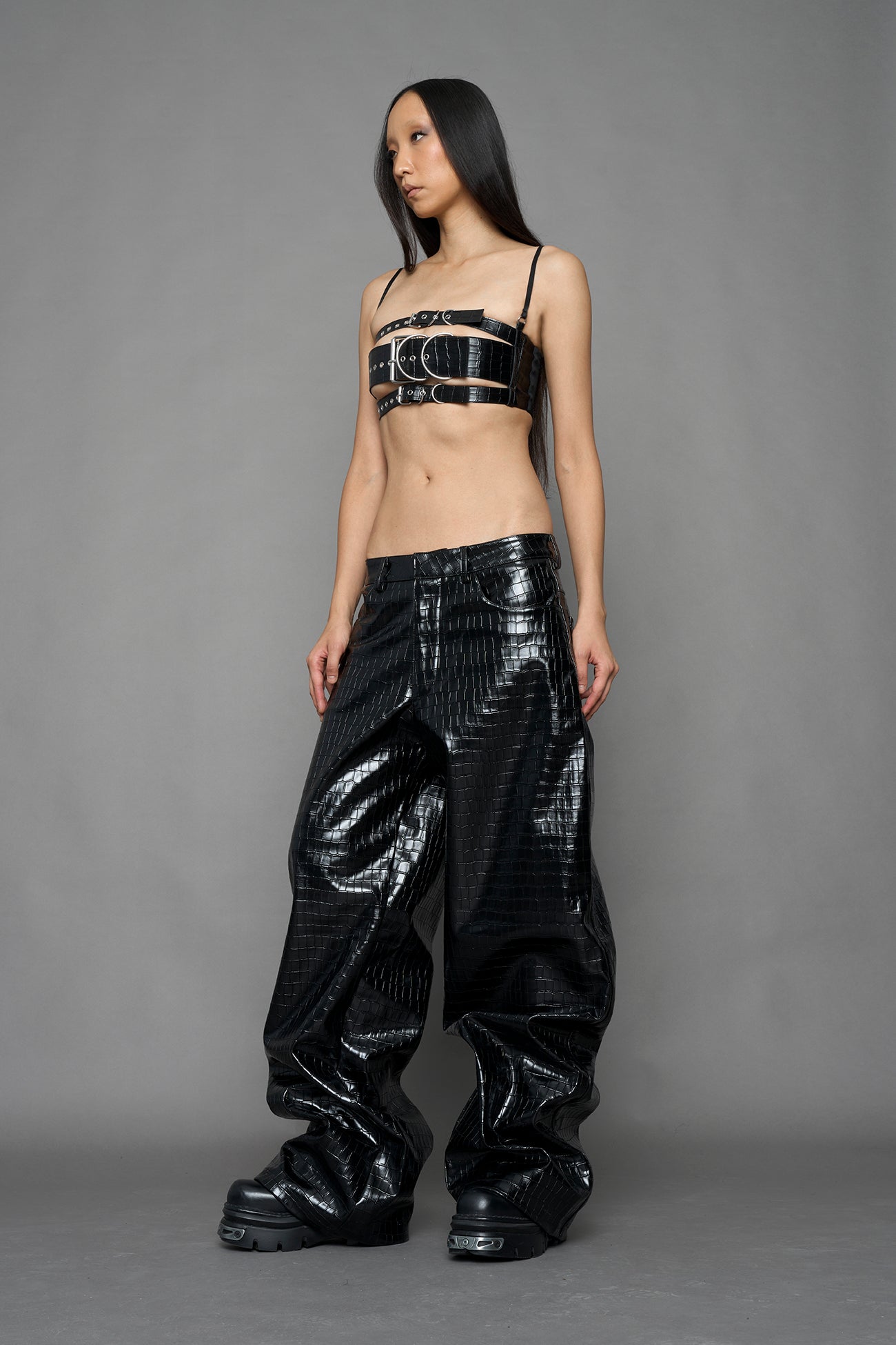 Leather Baggy Suiting Pants — view 3