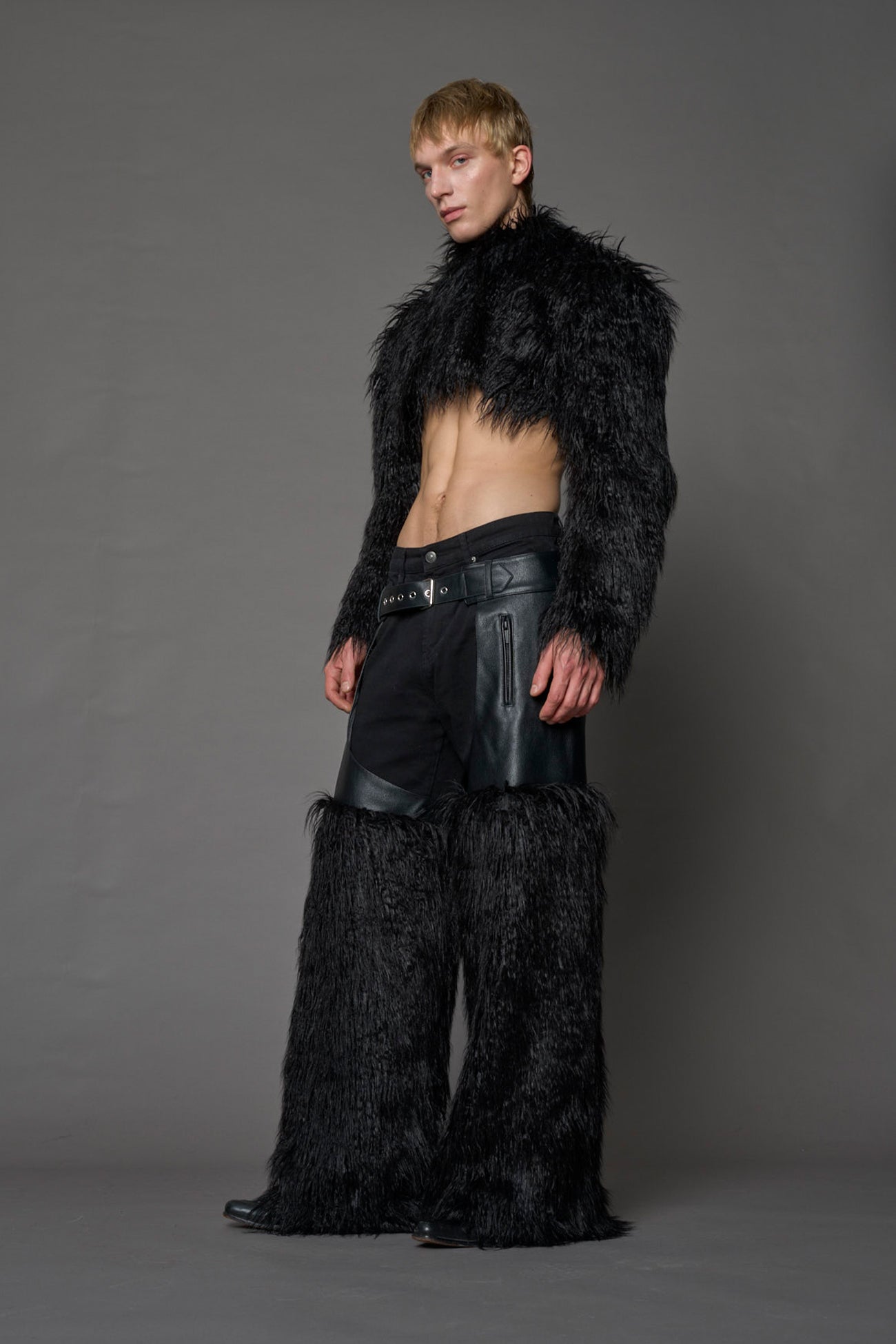 Diva Faux Fur Bolero Black — view 5