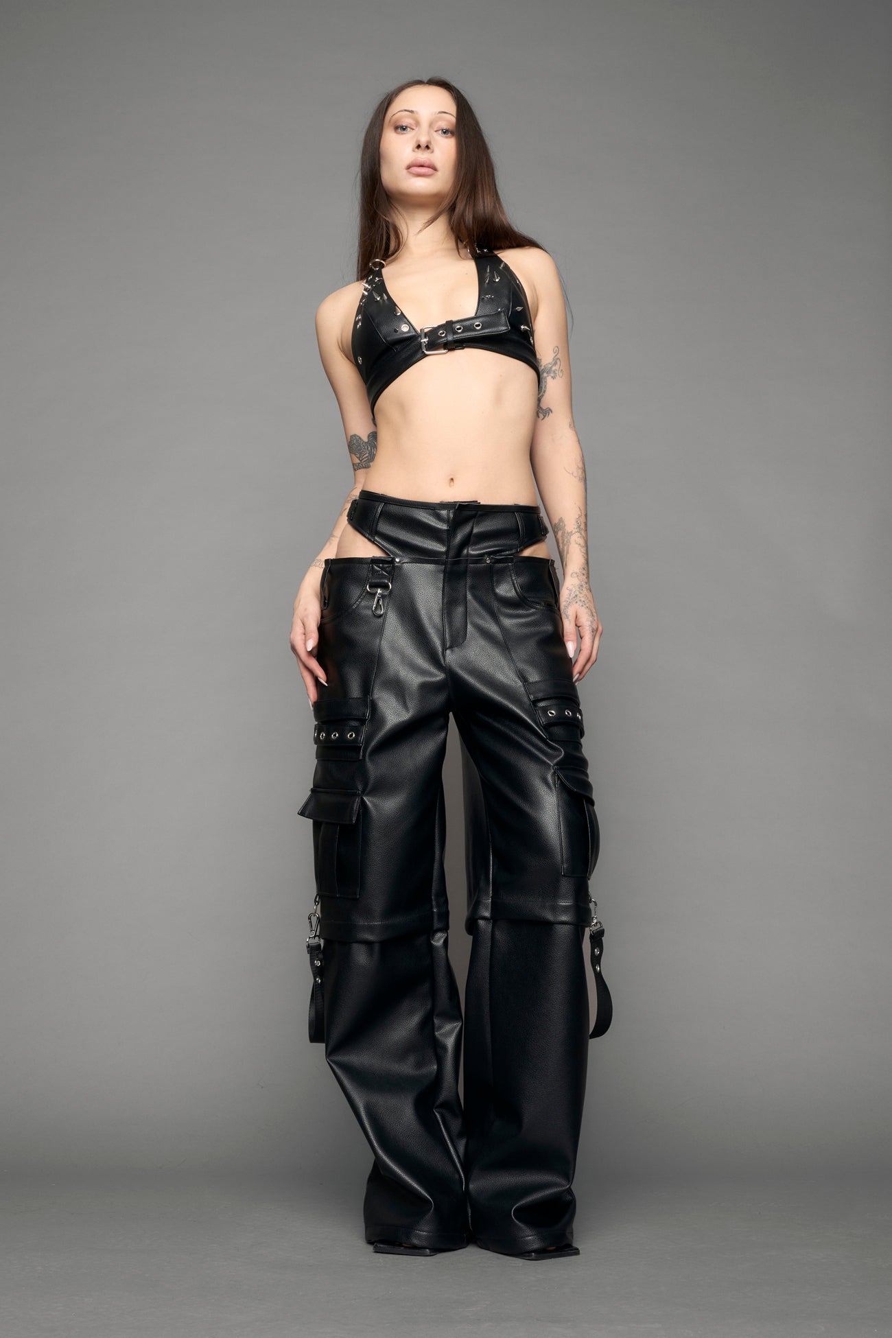 Cargo Leather Panty Trousers — view 4