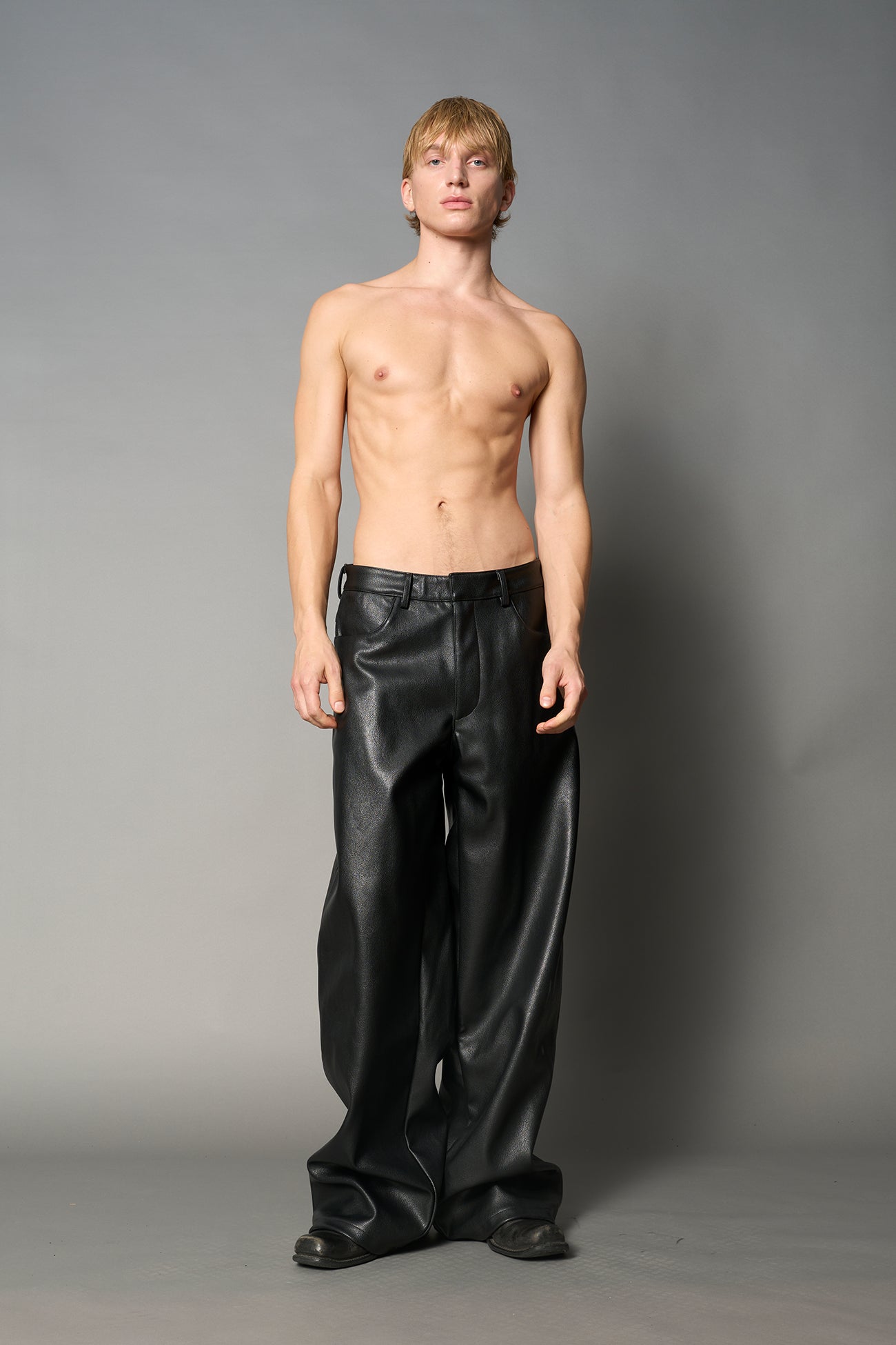 Leather Baggy Suiting Pants — view 4