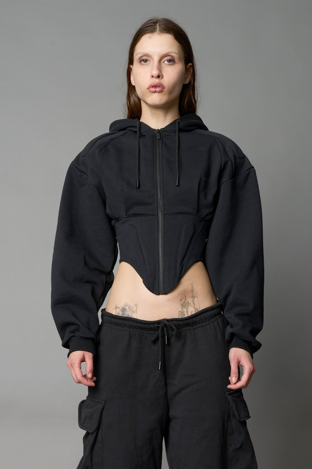 Sweat Corset Zip Hoodie — view 1