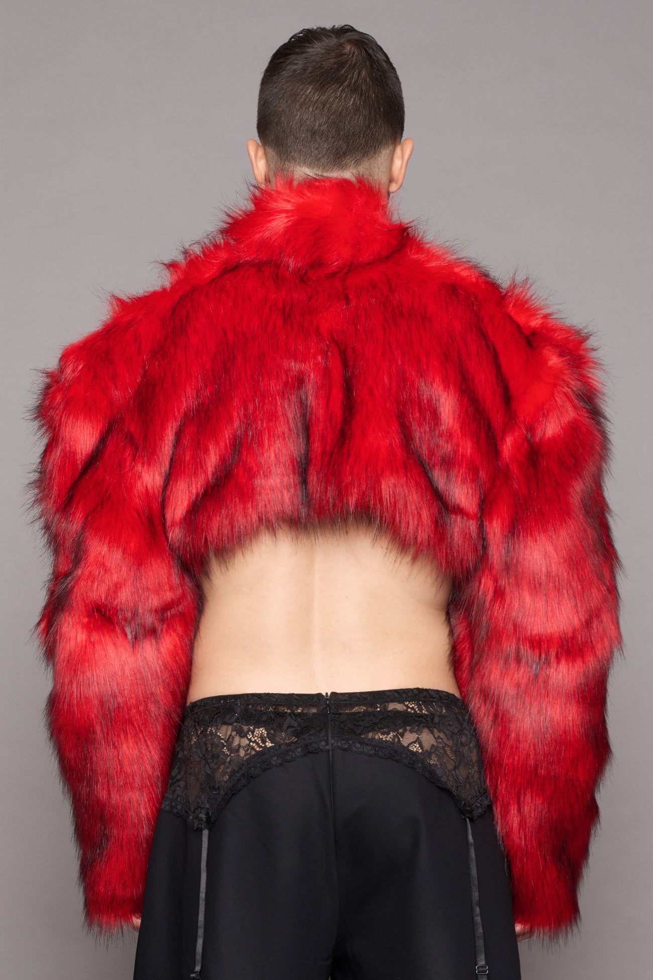 Diva Faux Fur Bolero RED — view 10
