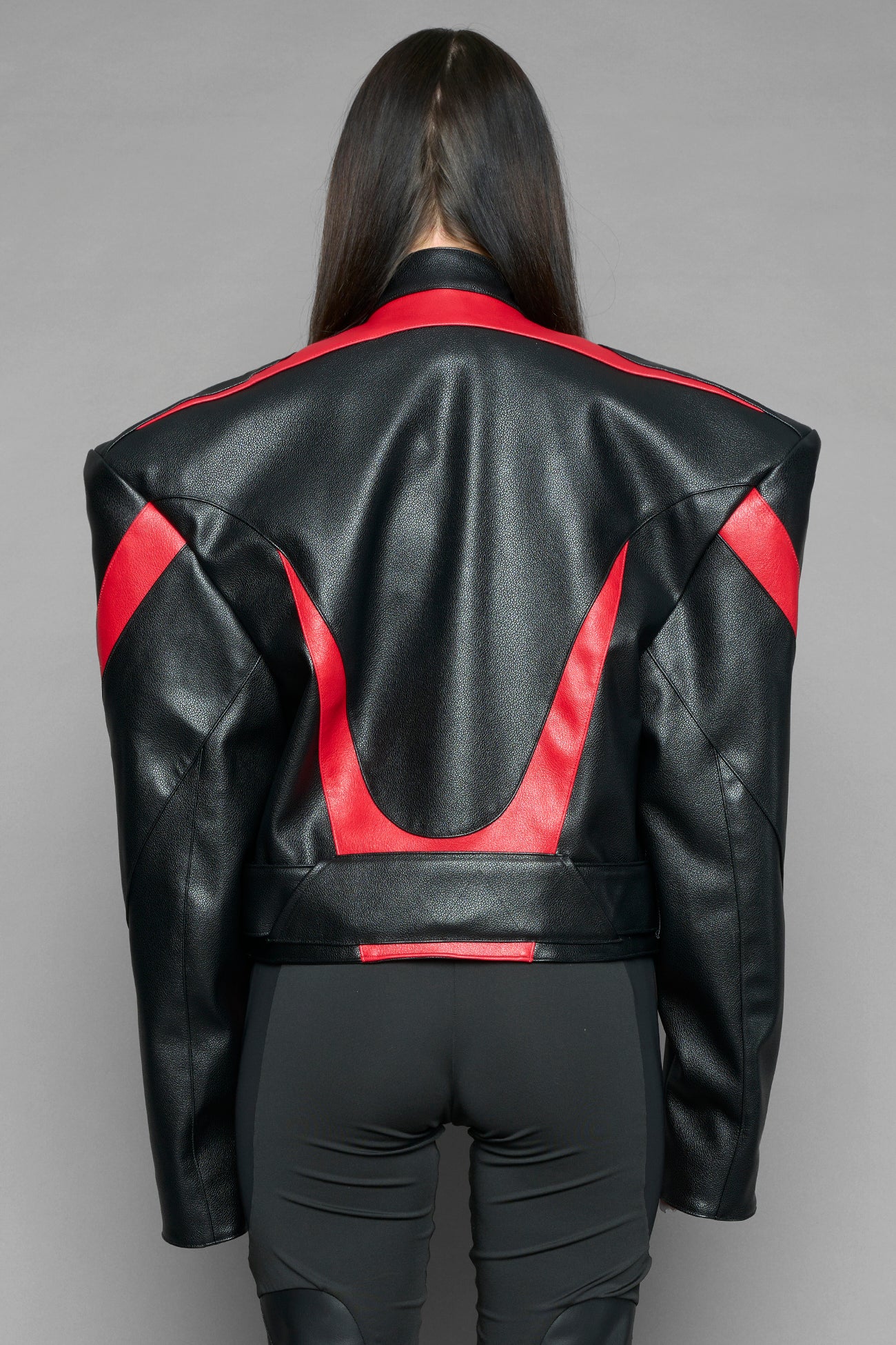 power shoulder moto jacket — view 14
