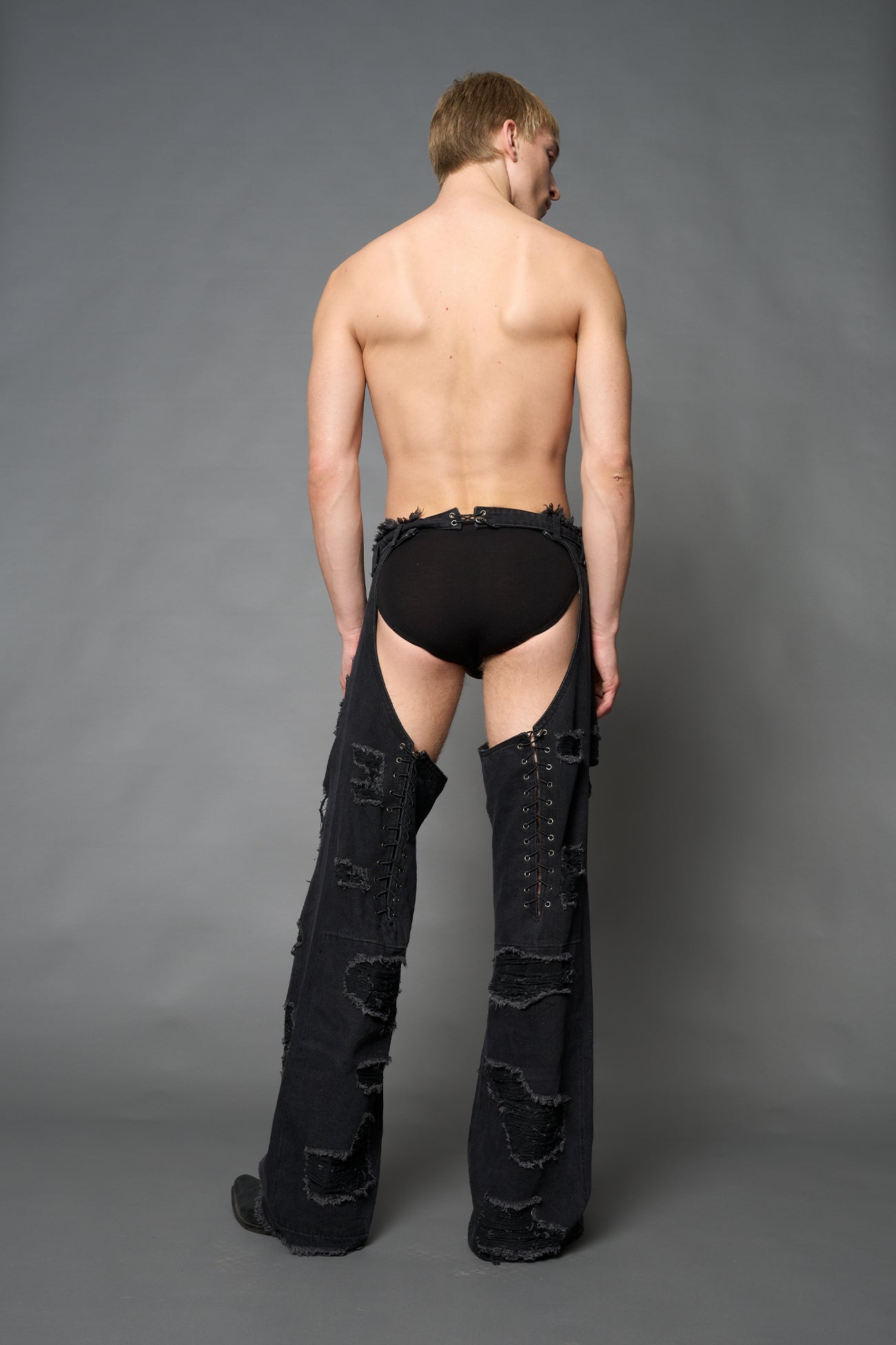 Denim Shredded Chaps — view 9