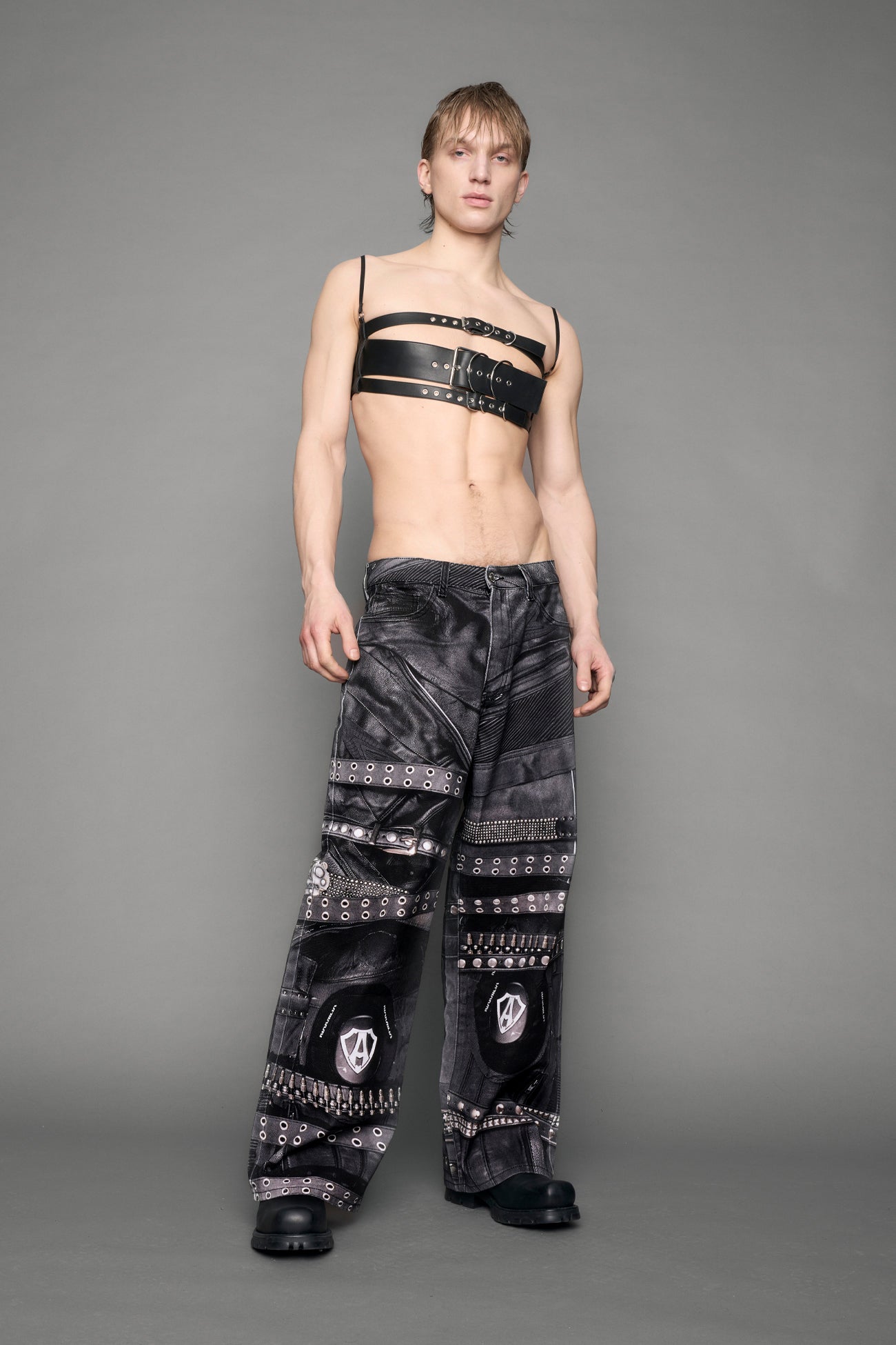 Printed Moto Baggy Pants — view 5