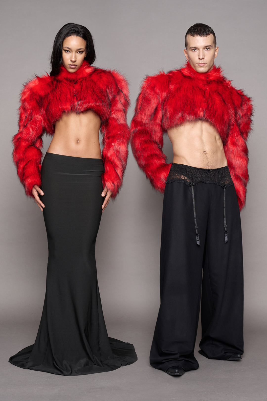Diva Faux Fur Bolero RED — view 1