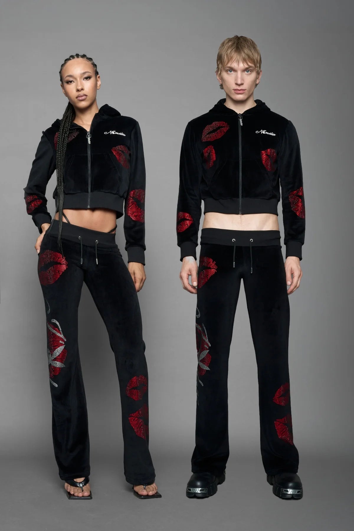 Playboy Love Velour Flare Pants — view 1