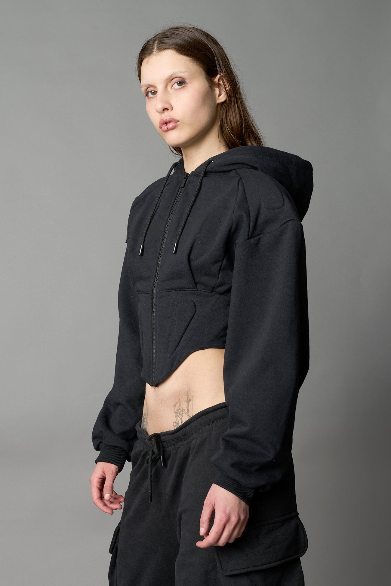 Sweat Corset Zip Hoodie — view 2