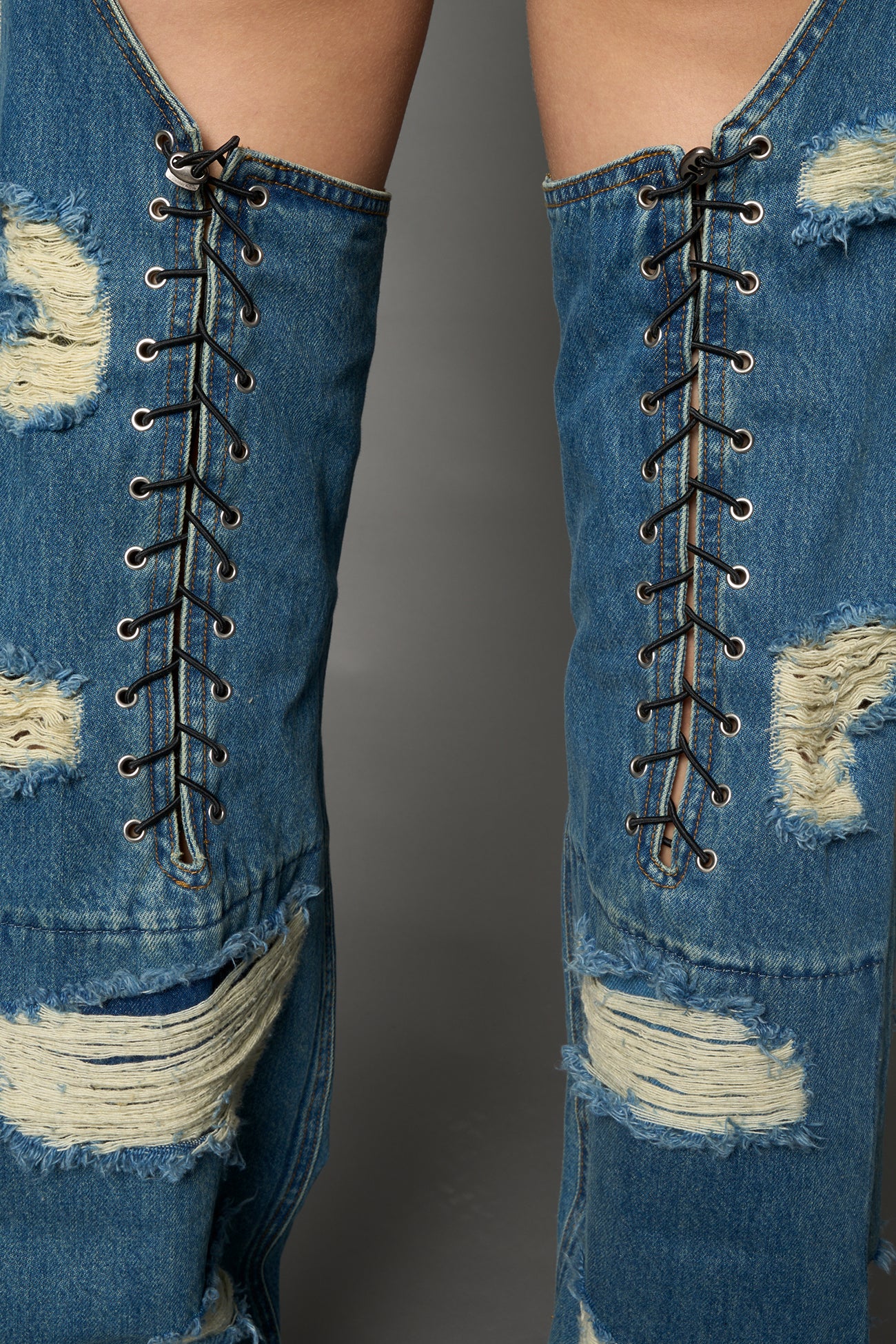 Denim Shredded Chaps — view 15