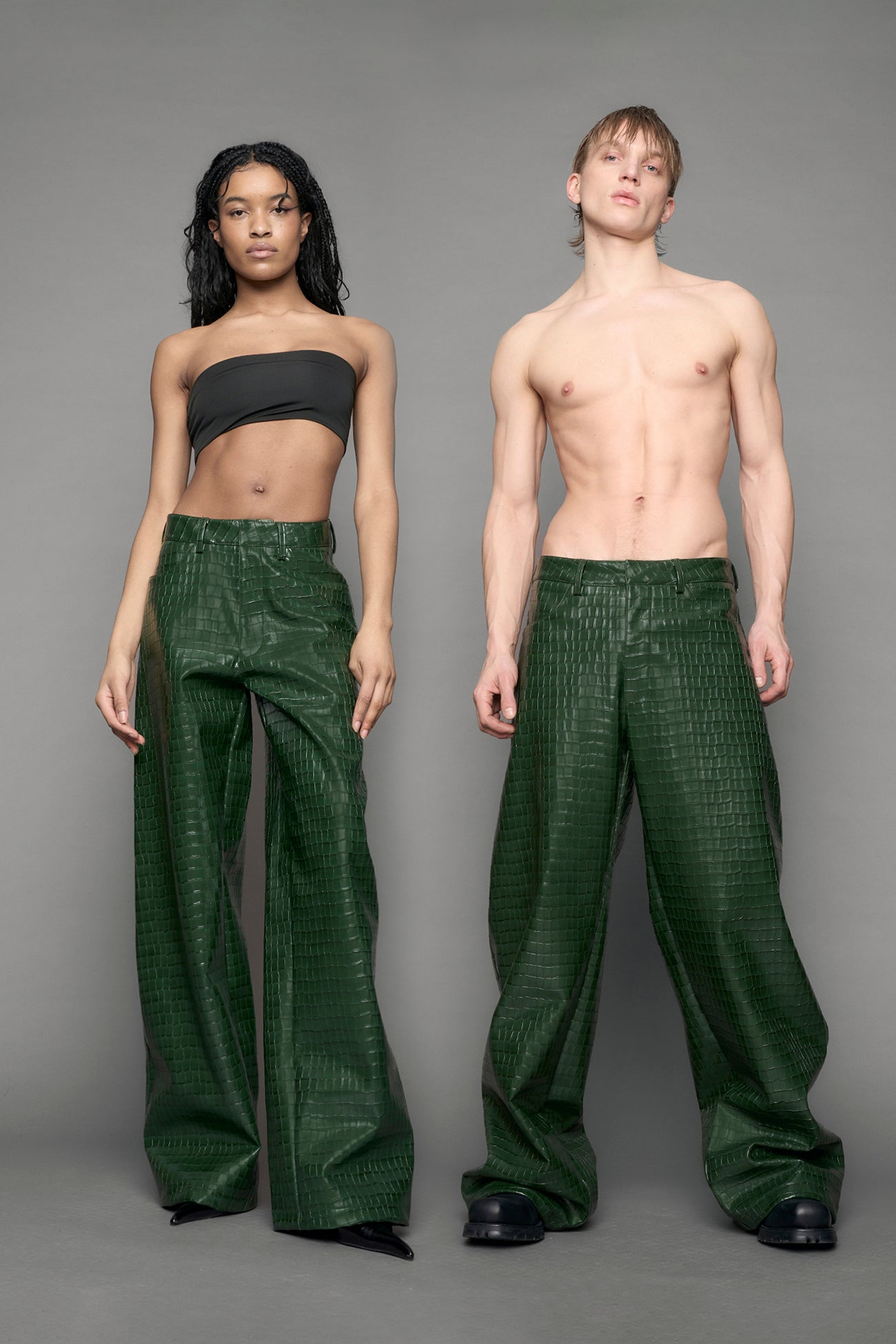 Leather Baggy Suiting Pants — view 1